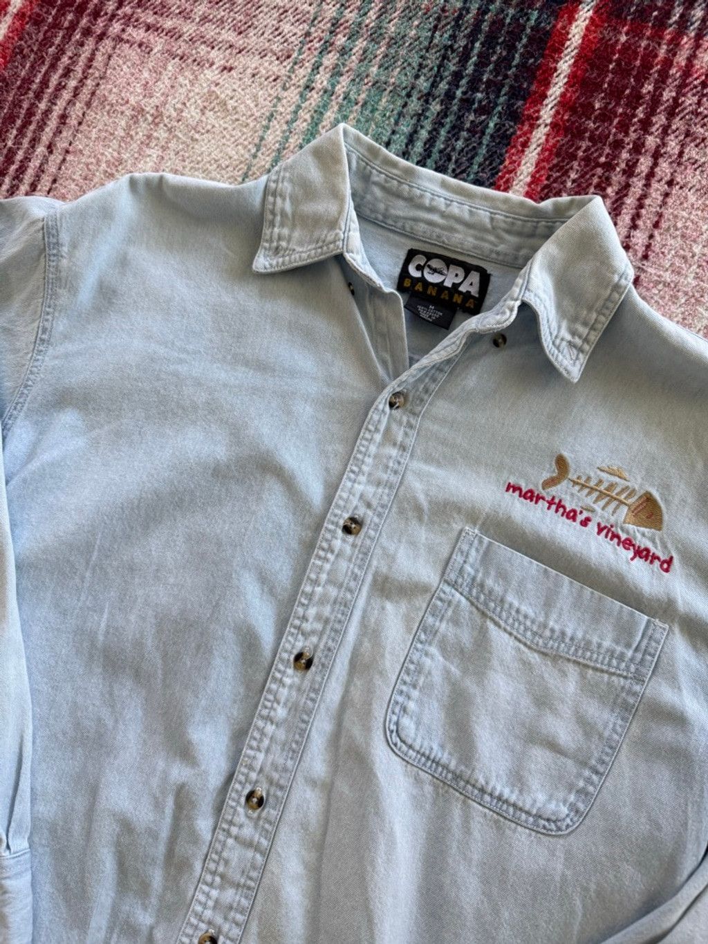 Vintage Light Blue Martha's Vineyard Chambray Shirt M Size US M / EU 48-50 / 2 - 2 Thumbnail