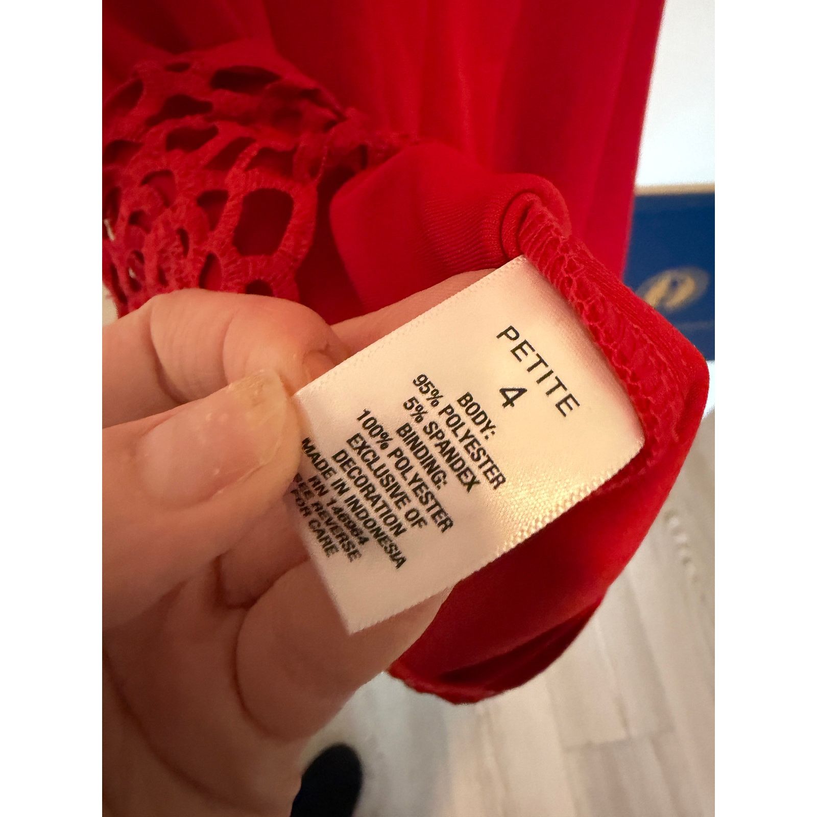 Other Roz & Ali Red Embroidered Hem Sleeveless V-Neck Mini Dress Size S / US 4 / IT 40 - 6 Thumbnail