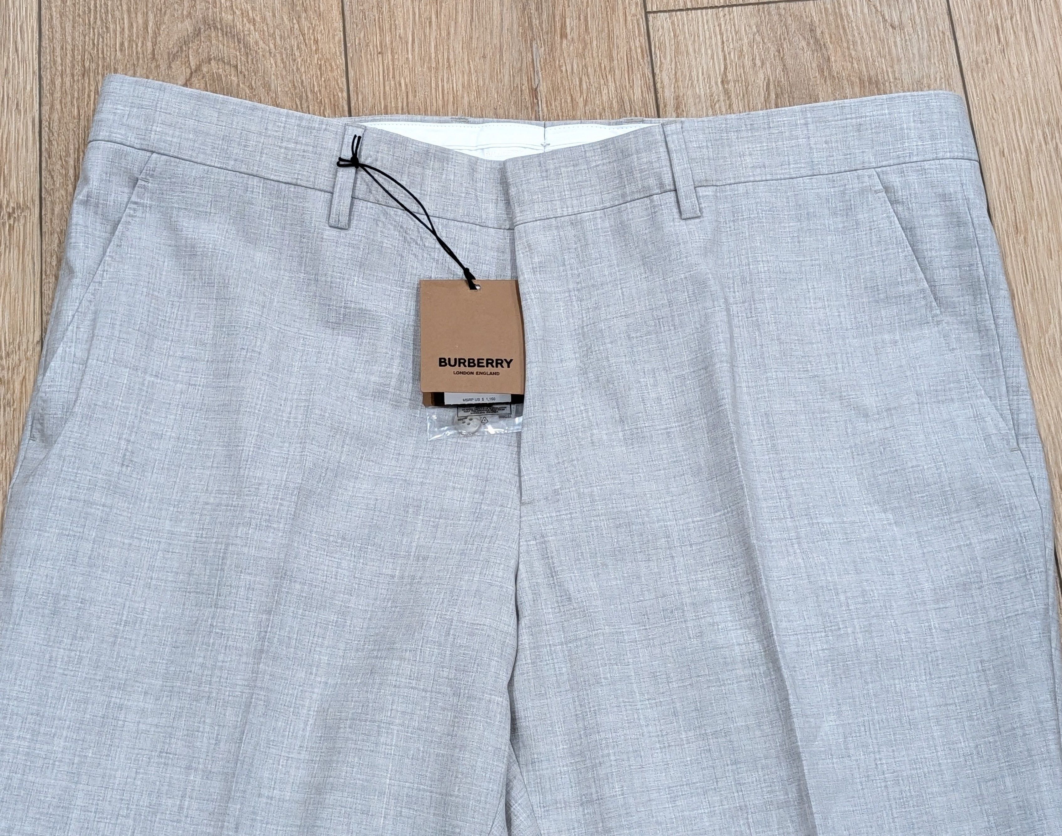 Burberry Burberry Straight Leg Wool Trousers Grey Taupe 52 US 36 Size US 36 / EU 52 - 2 Thumbnail