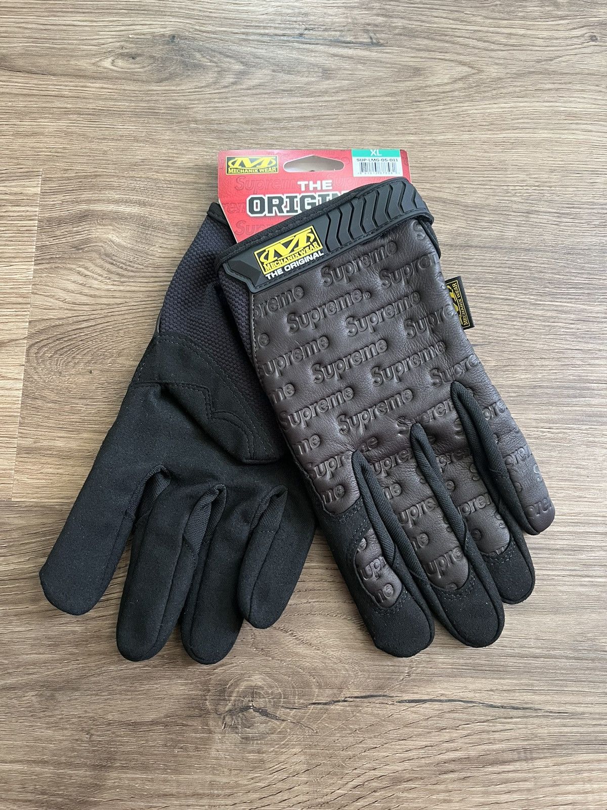 image of Supreme Mechanix Leather Work Gloves Size XL (Ss24) in Black, Men's