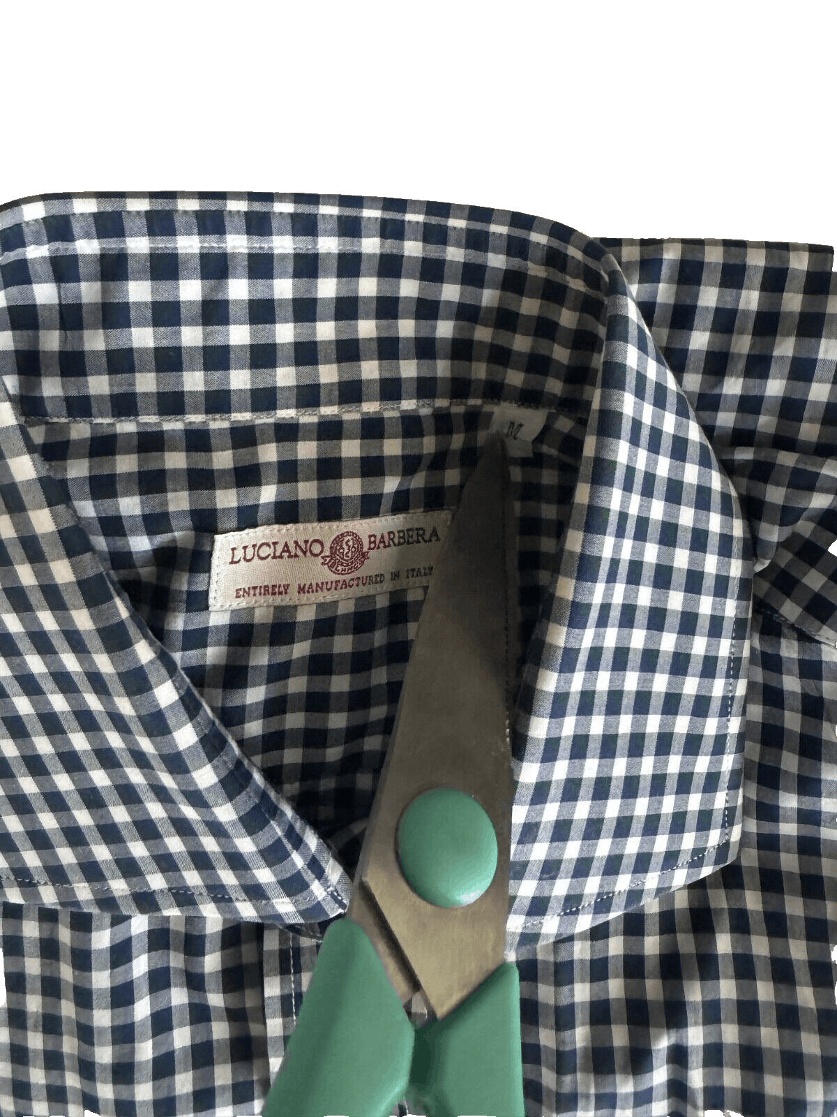 Luciano Barbera Luciano Barbera Men's M Blue Button Down Dress Shirt Gingham Size US M / EU 48-50 / 2 - 7 Thumbnail