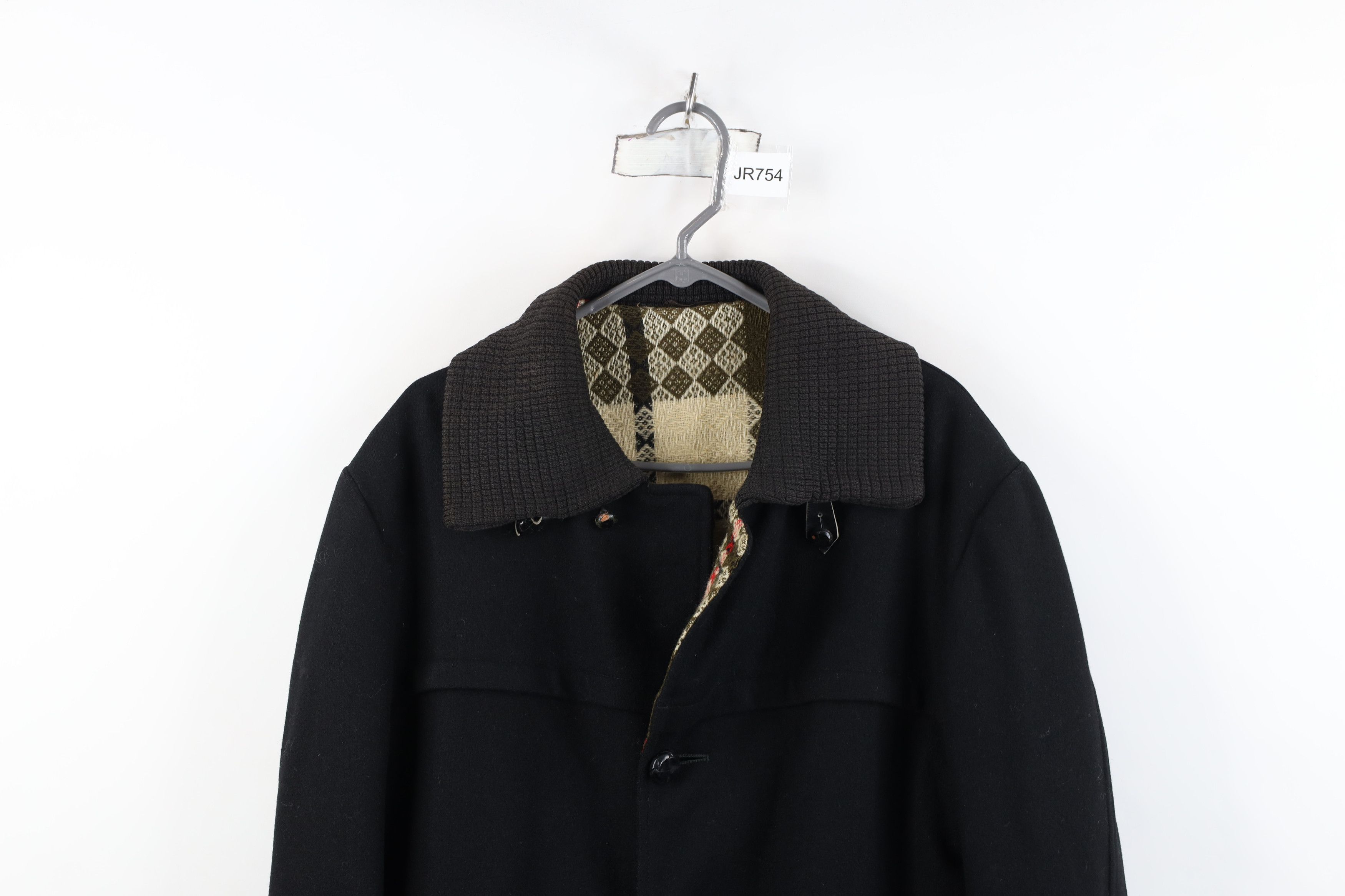Vintage Vintage 50s Union Wool Button Down Collared Jacket Black USA Size US XL / EU 56 / 4 - 2 Thumbnail