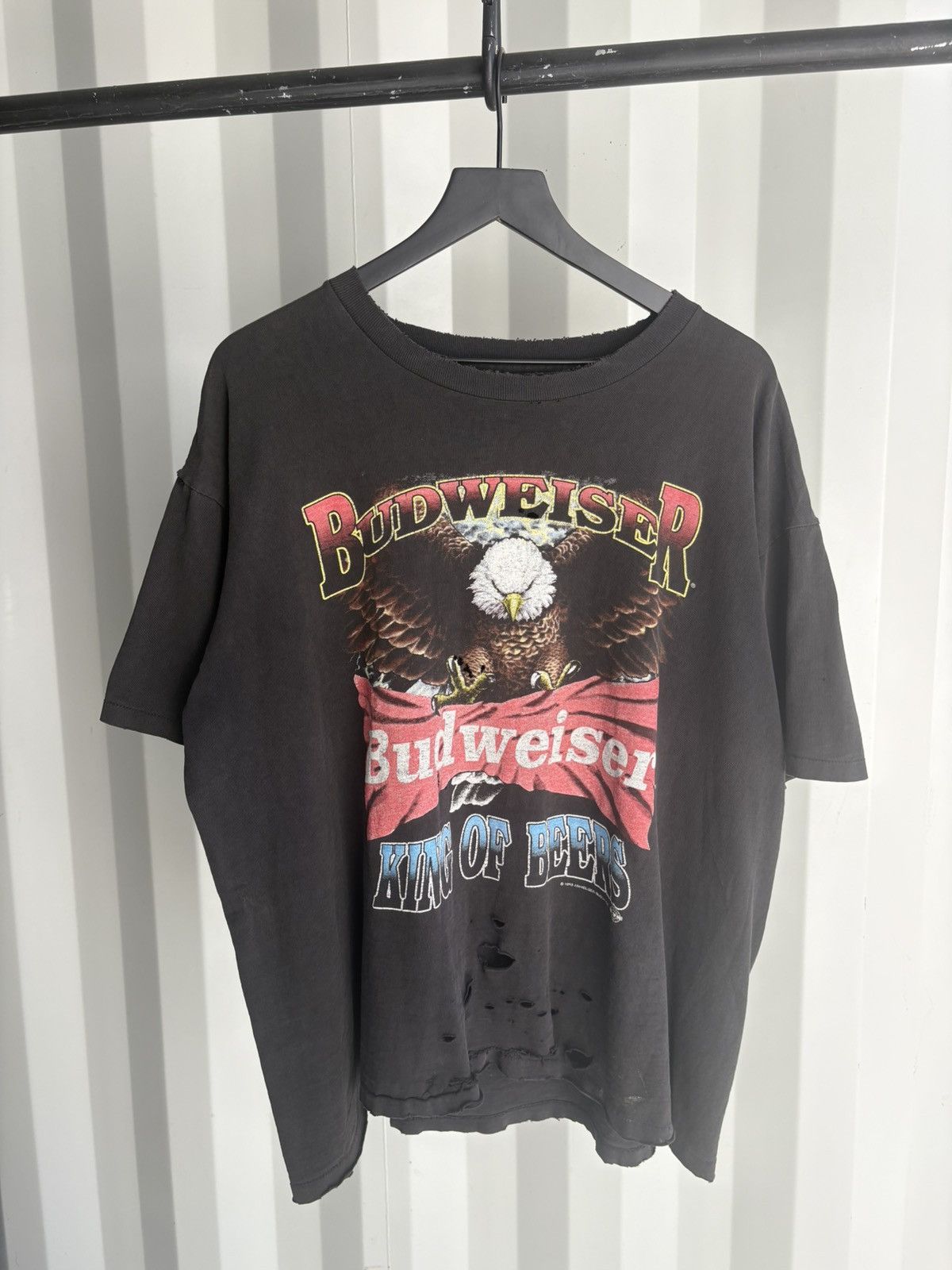 Budweiser Thrashed Faded Distressed Shirt ERD GRUNGE WCC