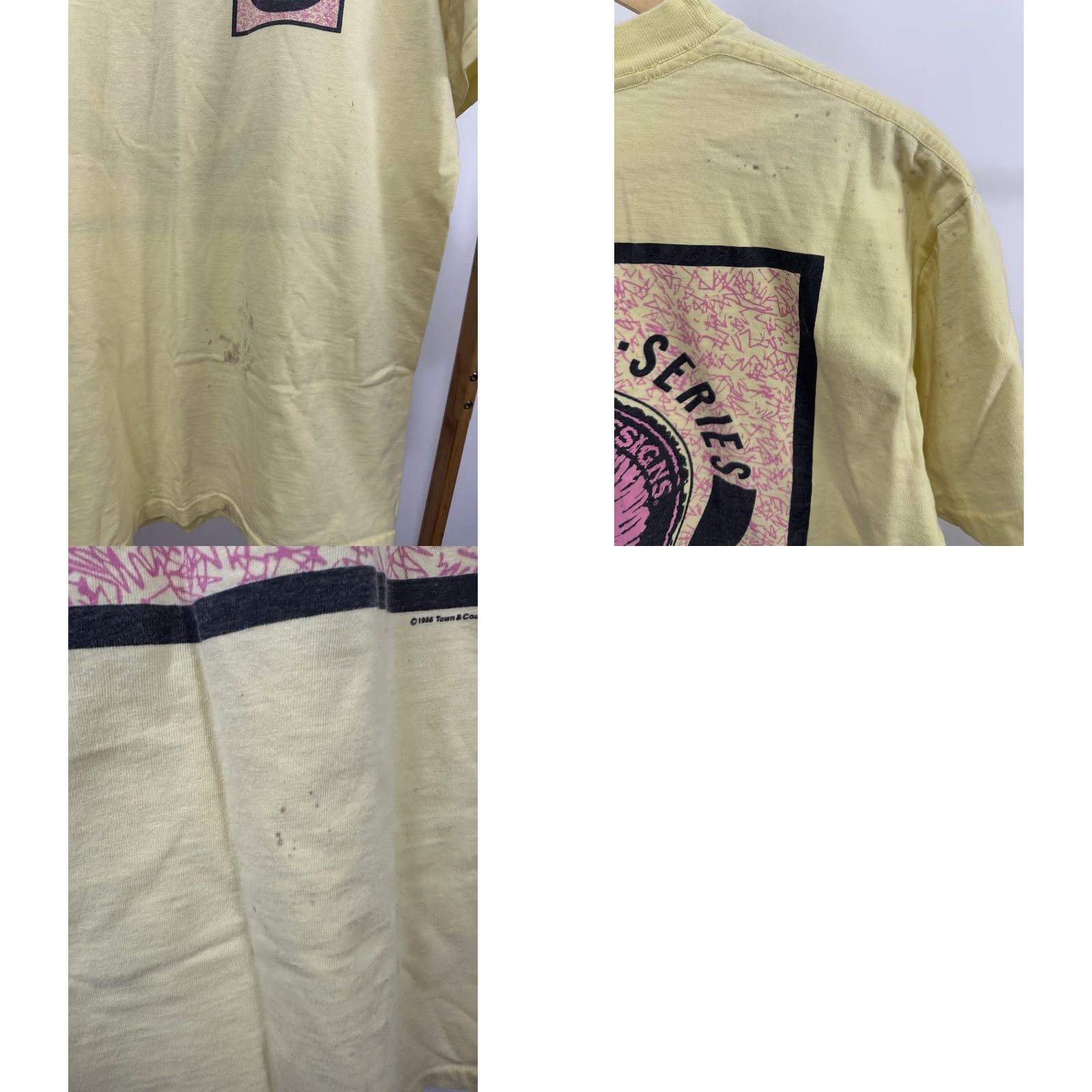 Vintage VTG 80s T&C Town And Country Ying Yang Winter Pro Series Surf T-Shirt Size L Yellow Mens Shirt Size US L / EU 52-54 / 3 - 8 Thumbnail