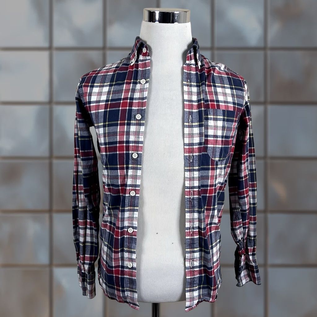 J.Crew J.CREW XS Slim Fit Shirt Red White Blue Plaid 100% Cotton Casual Button Down Mens Size US XS / EU 42 / 0 - 1 Thumbnail