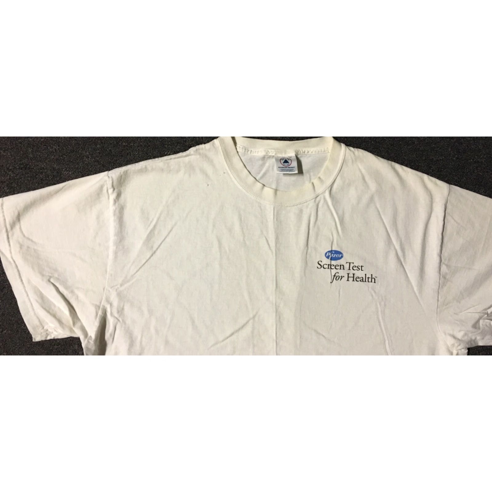 Vintage **VINTAGE 90s Pfizer Screen Test WHITE Faded Shirt XL** User: Vintage 90s Pfizer Screen Test WHITE Faded Shirt XL Size US XL / EU 56 / 4 - 4 Thumbnail