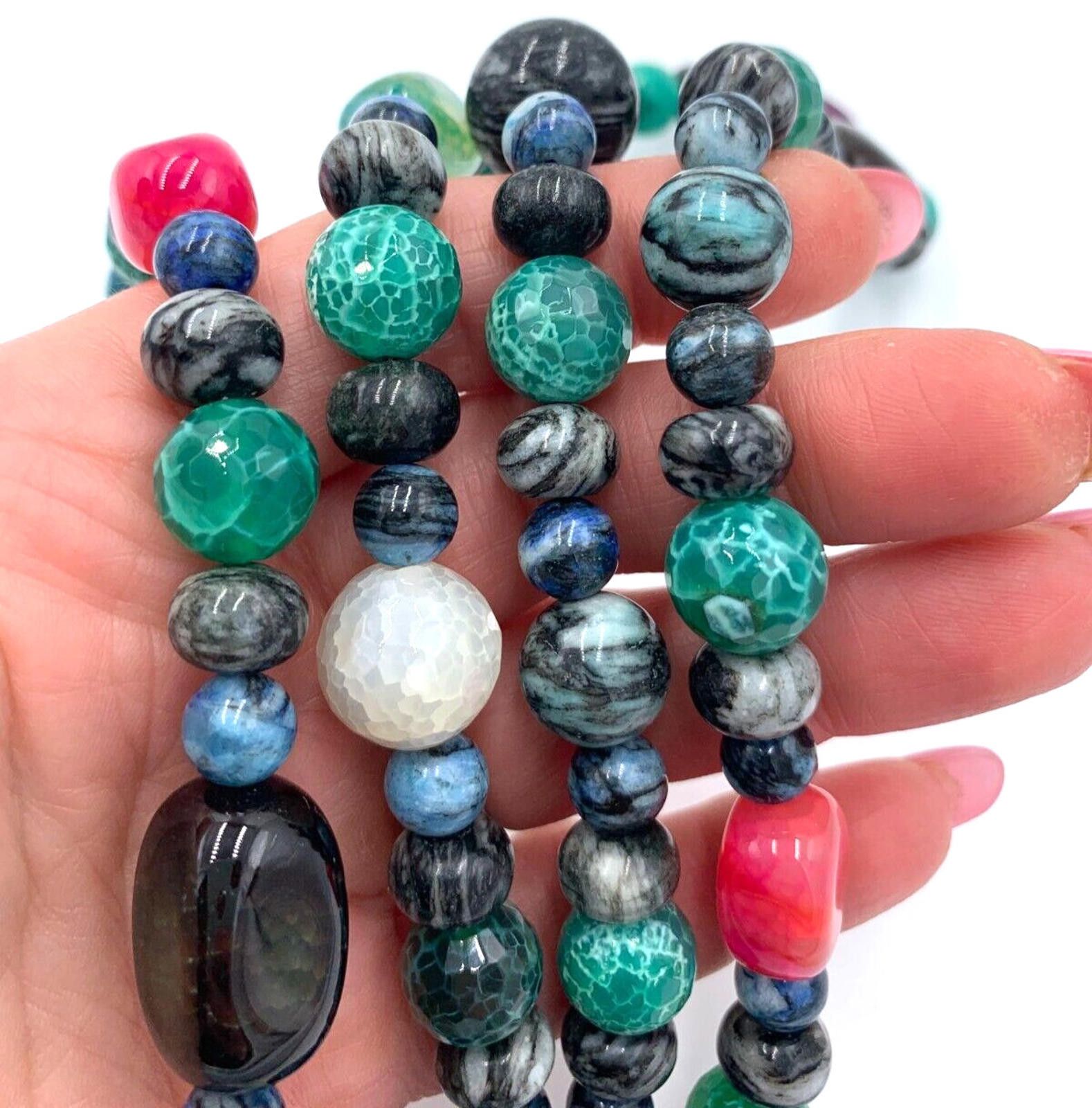 Other DTR Jay King Multicolor Dyed Agate Sterling Silver Necklace Size ONE SIZE - 6 Thumbnail