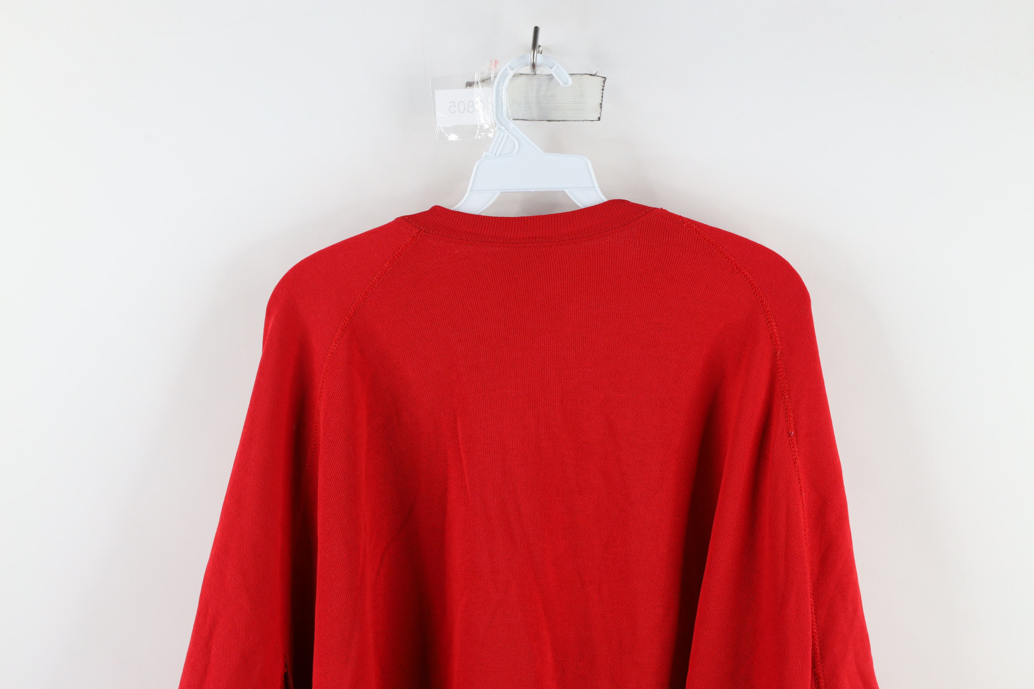 Vintage Vintage 90s Streetwear Blank Raglan Sweatshirt Red USA Size US XXL / EU 58 / 5 - 10 Thumbnail