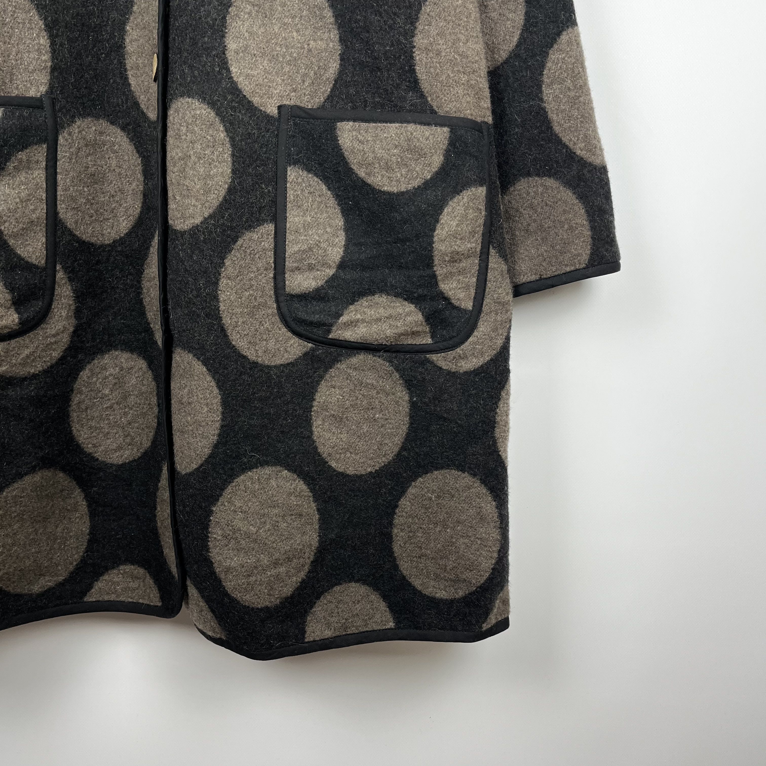Gudrun Sjoden Ladies Gudrun Sjoden Polka Dot Wool Coat Size L / US 10 / IT 46 - 4 Thumbnail