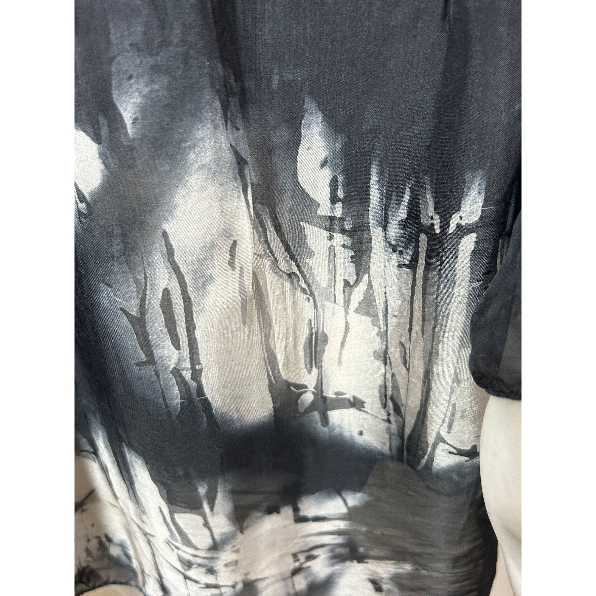Other Tempo Paris Top M/L Black White Tie Dyed Long Sleeve Silk It Size M / US 6-8 / IT 42-44 - 12 Thumbnail