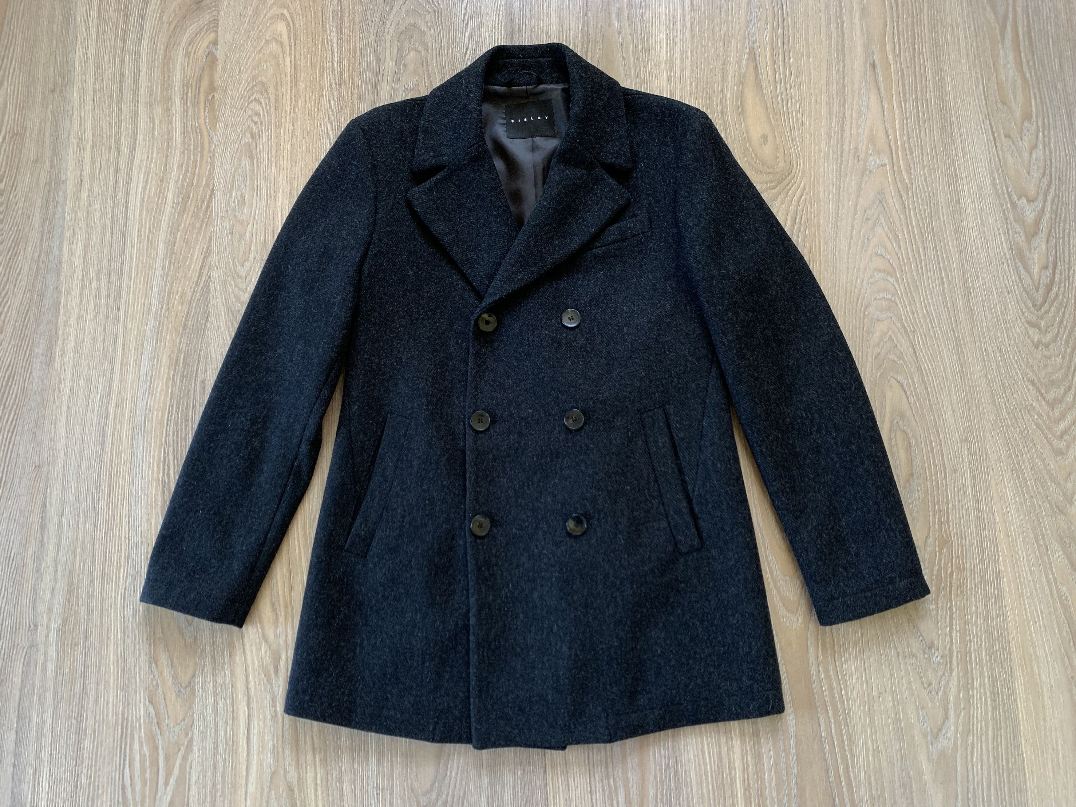 Designer × Sisley × Vintage Sisley Wool Black Heavy Coat Size US M / EU 48-50 / 2 - 2 Thumbnail