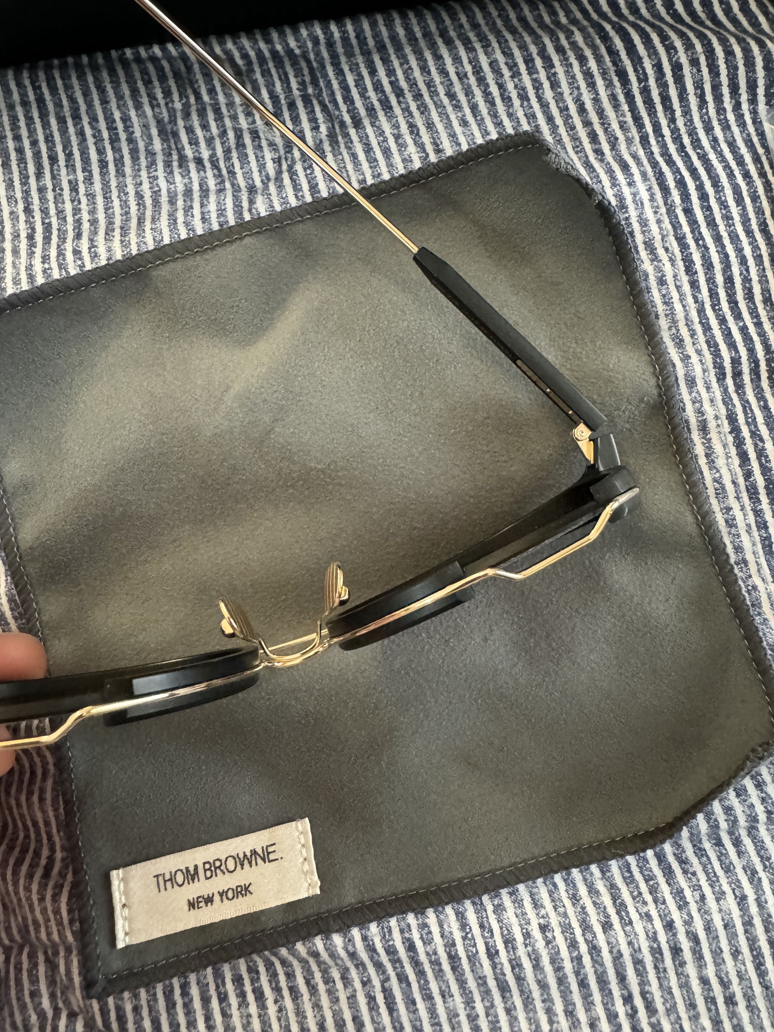 Thom Browne Black/Gold Aviator Sunglasses Size ONE SIZE - 6 Thumbnail