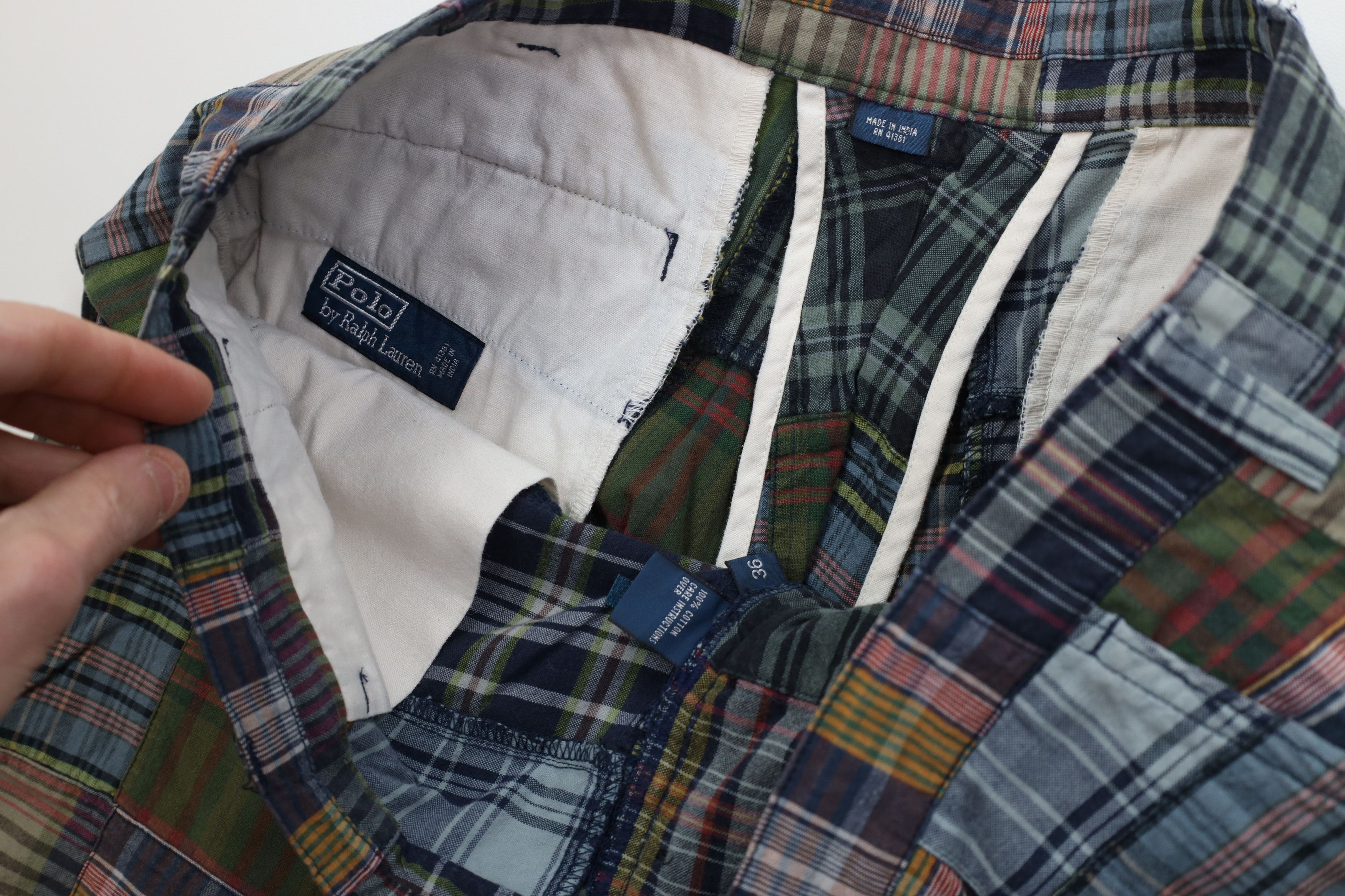 Ralph Lauren Vintage 90s Ralph Lauren Plaid Patchwork Button Fly Shorts Size US 36 / EU 52 - 6 Thumbnail