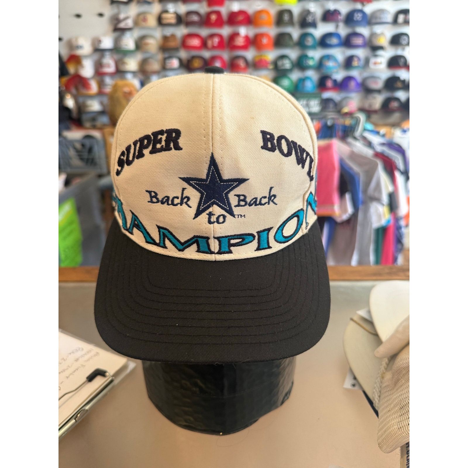 Logo 7 1990s Dallas Cowboys Back 2 Back Champions Snap Back Size ONE SIZE - 1 Thumbnail