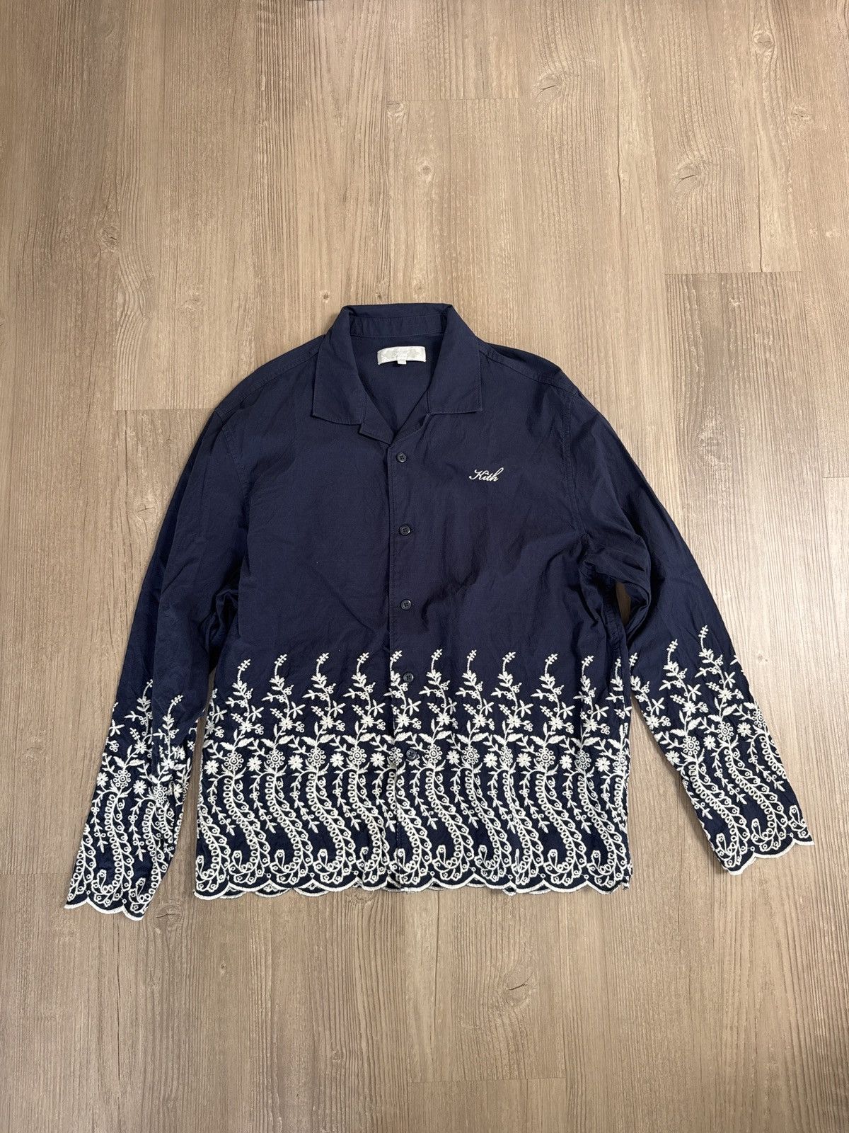 Kith Kith Puffed Jase Paisley Denim Jacket in Light Indigo Large 