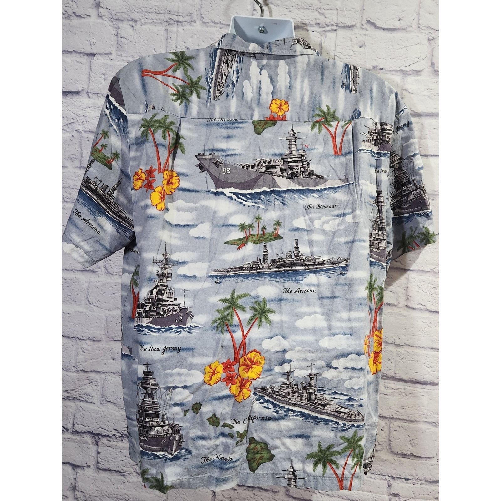 Kalaheo VTG Kalaheo Battleship Hawaiian Print Button Up Top XL Size US XL / EU 56 / 4 - 3 Thumbnail