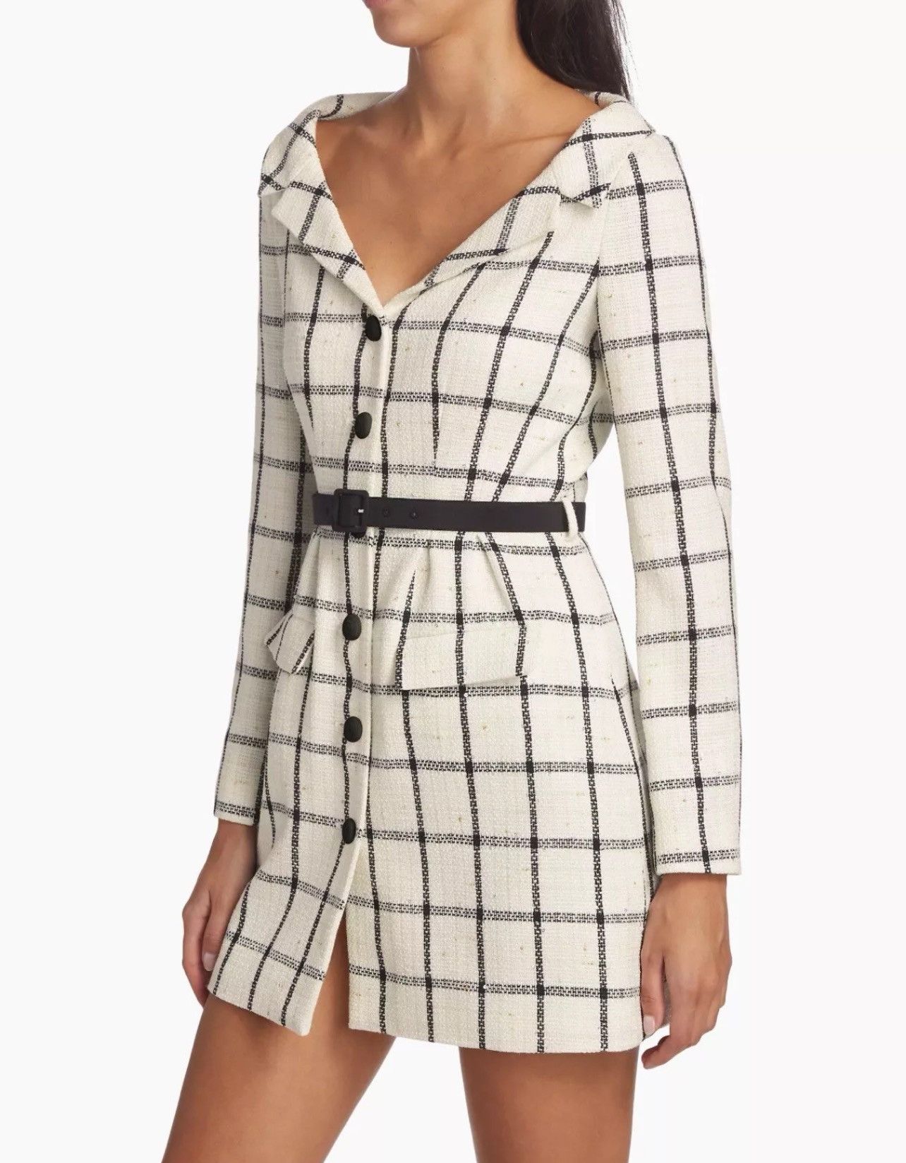 Self-Portrait Self-Portrait Checkered Belted Minidress size 8 Size M / US 6-8 / IT 42-44 - 3 Thumbnail