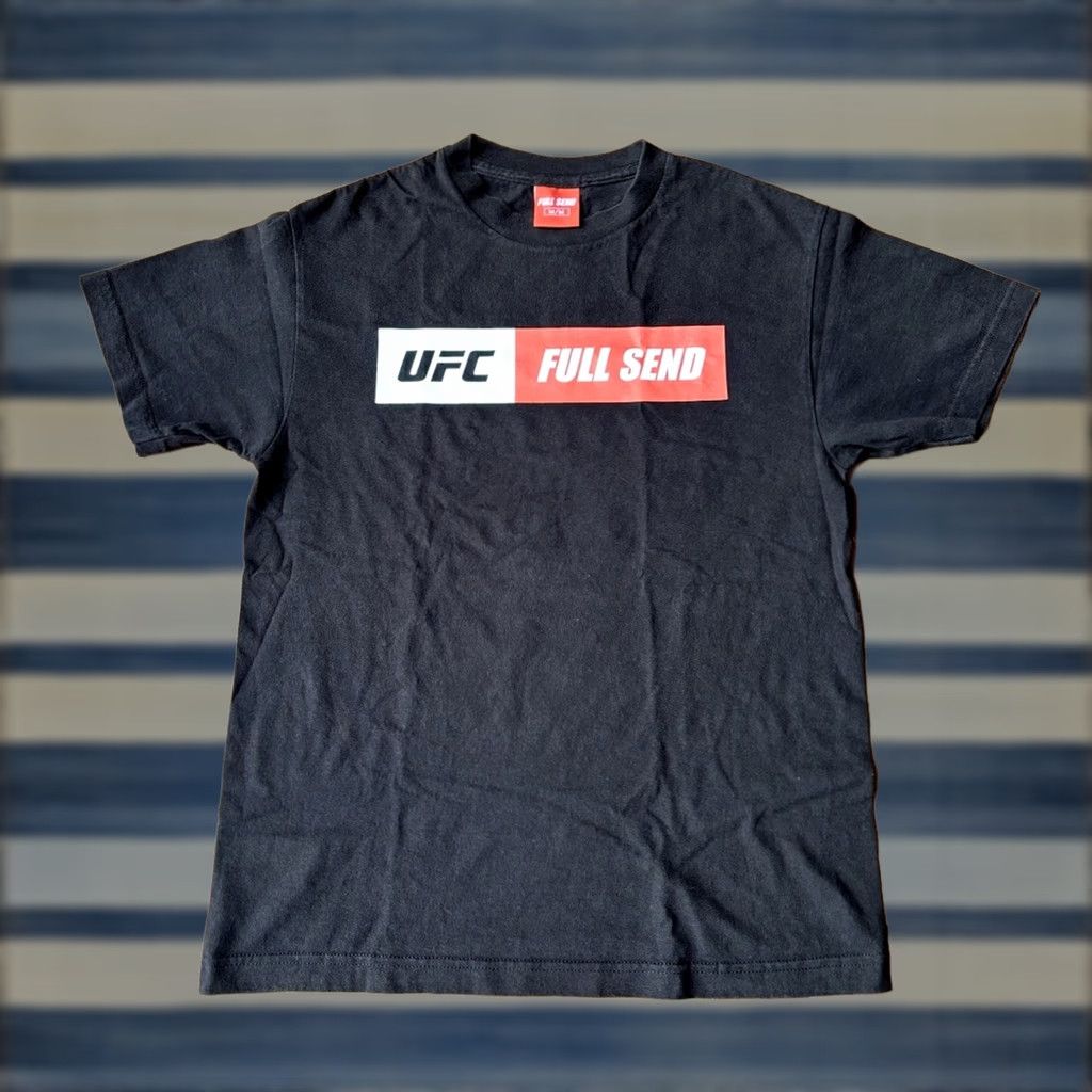 UFC UFC x Full Send Spell Out Logo T-Shirt Mens Medium Black Short Sleeve Crew Neck Logo Graphic Print Sports Adult Men Boys MMA Streetwear Size US M / EU 48-50 / 2 - 1 Thumbnail
