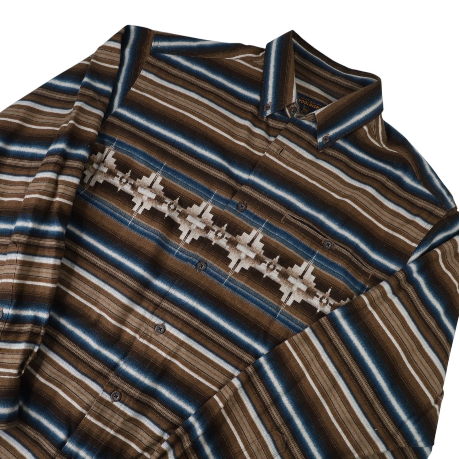 Vintage × Woolrich Woolen Mills Vintage Woolrich Aztec Design Thick Flannel Shirt Size US L / EU 52-54 / 3 - 2 Thumbnail