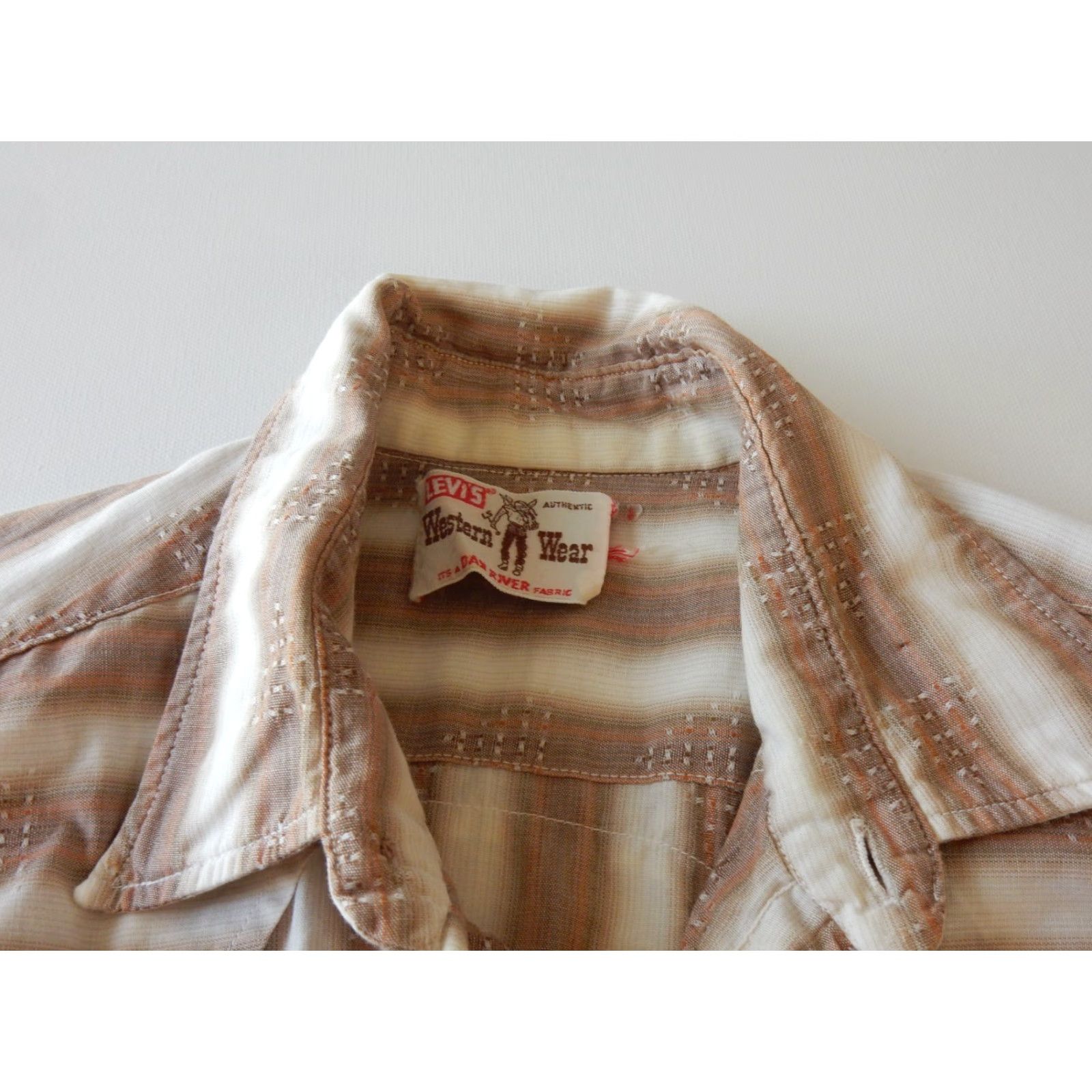 Levi's VTG Levi's Men's Western Shirt Size S Beige Long Sleeve Button-Up Snap 32 50s 60s Dan River Big E Size US S / EU 44-46 / 1 - 5 Thumbnail