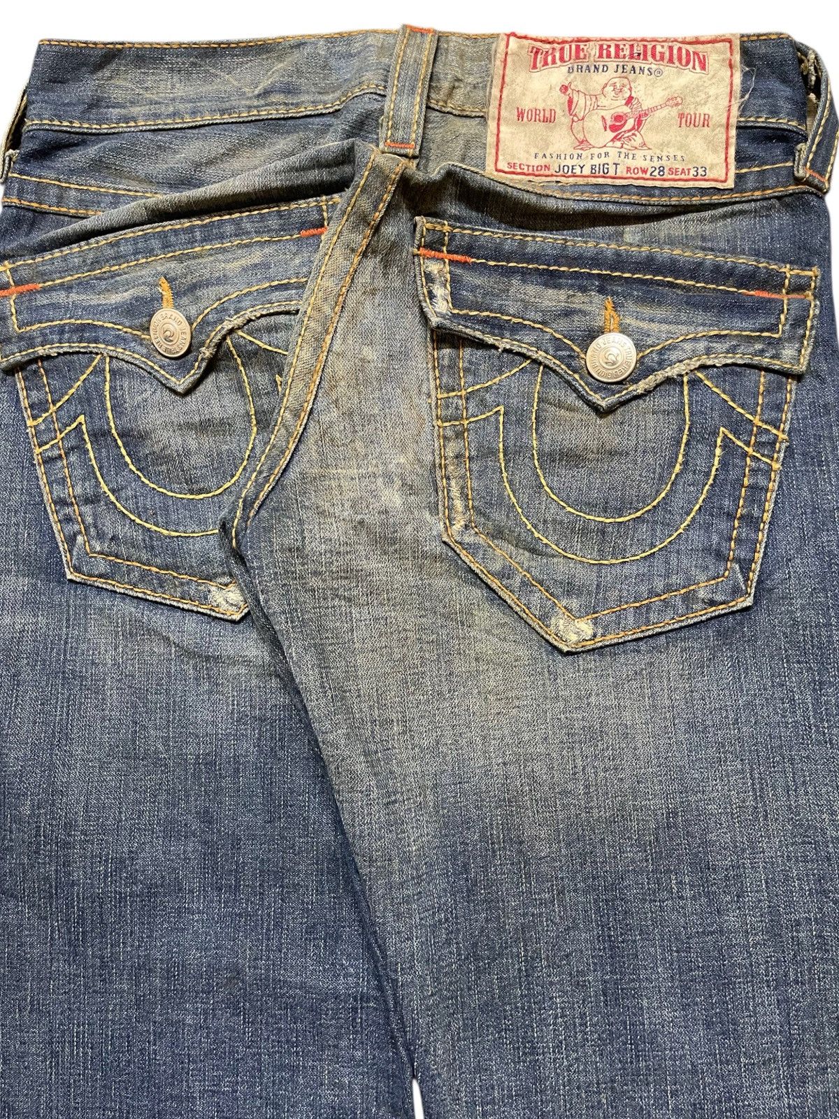 True Religion Vintage Usa True Religion Mud Wash Whiskers Bootcut Wide Leg Size US 31 - 6 Thumbnail
