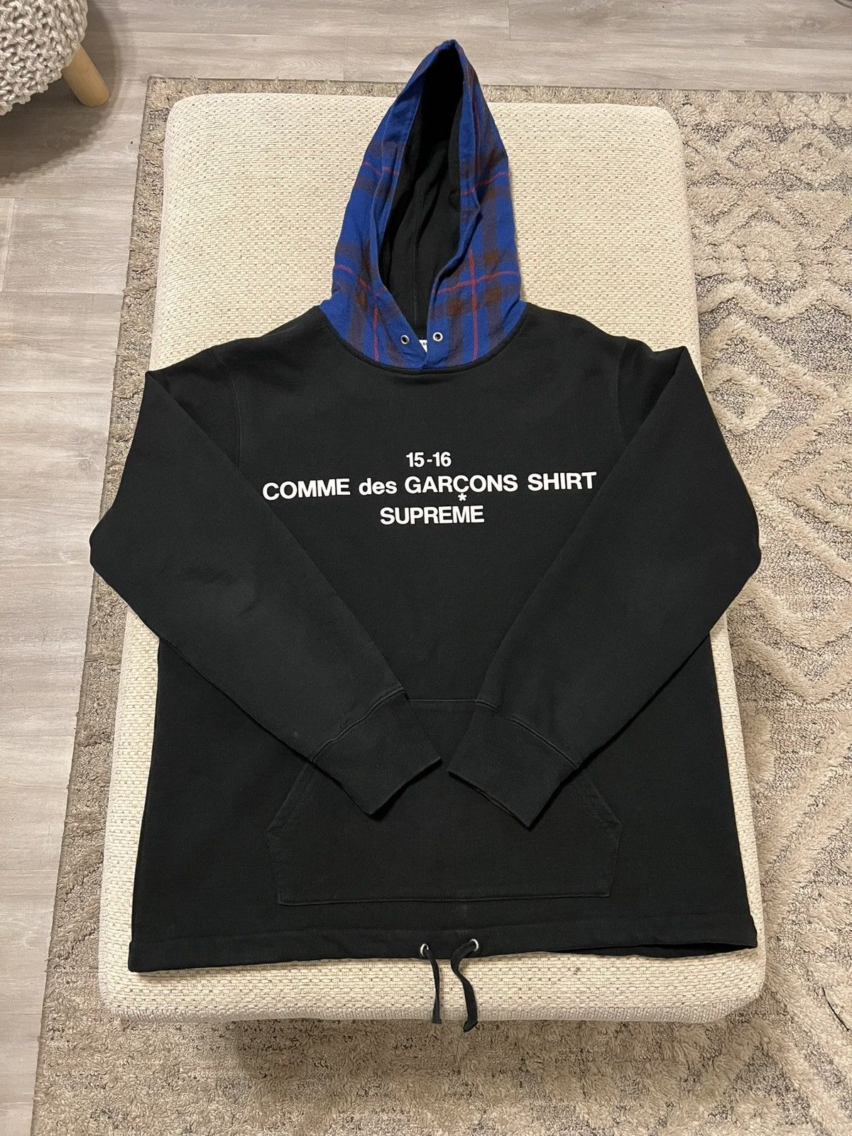 Supreme cdg plaid hoodie hotsell
