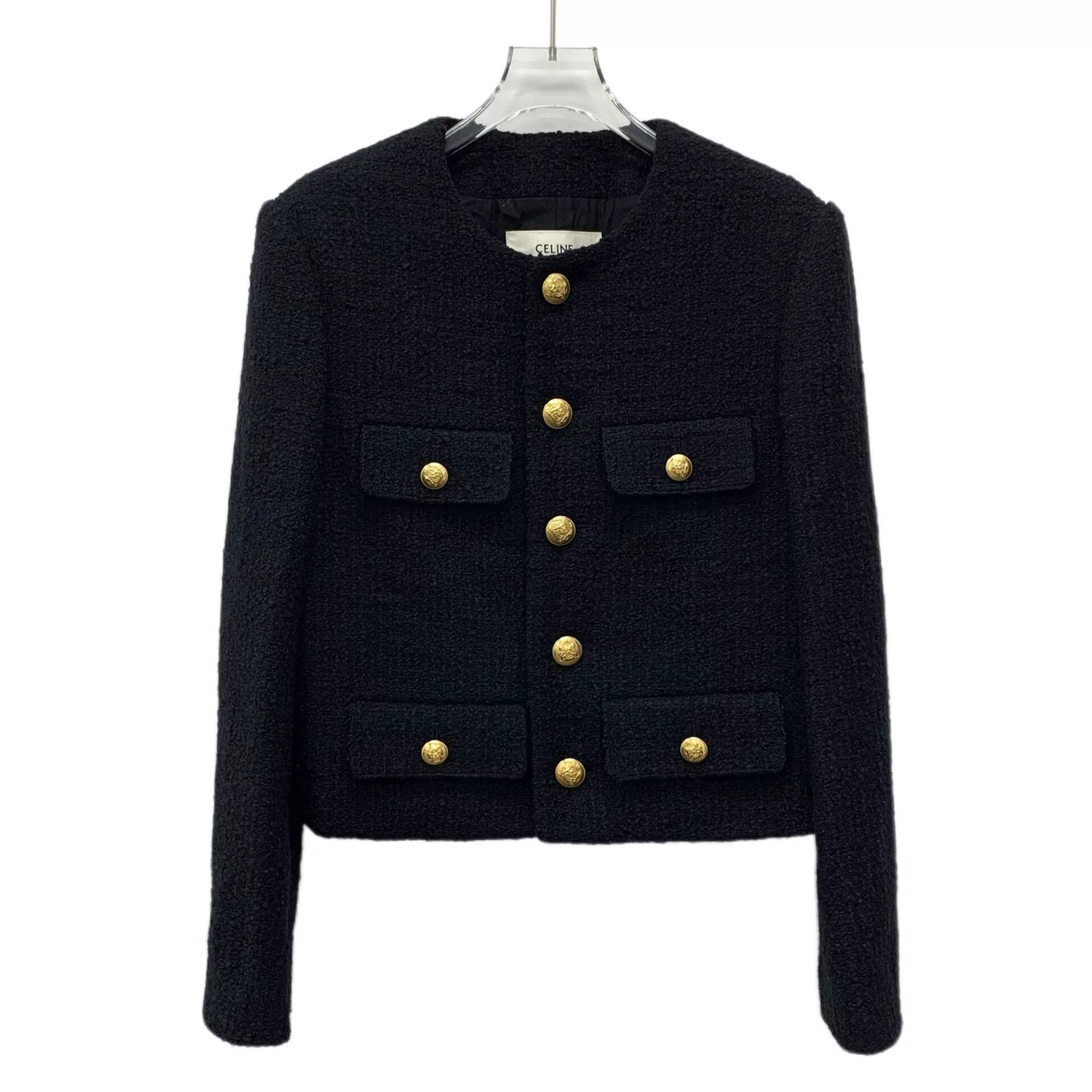 Celine Celine Wool Black Coat XS Women Size XS / US 0-2 / IT 36-38 - 1 Thumbnail