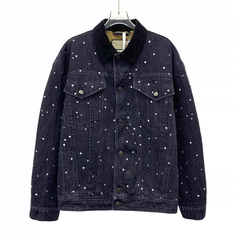 Gucci Gucci Dark blue stud diamond cotton lapel long-sleeved deni Size US M / EU 48-50 / 2 - 1 Thumbnail