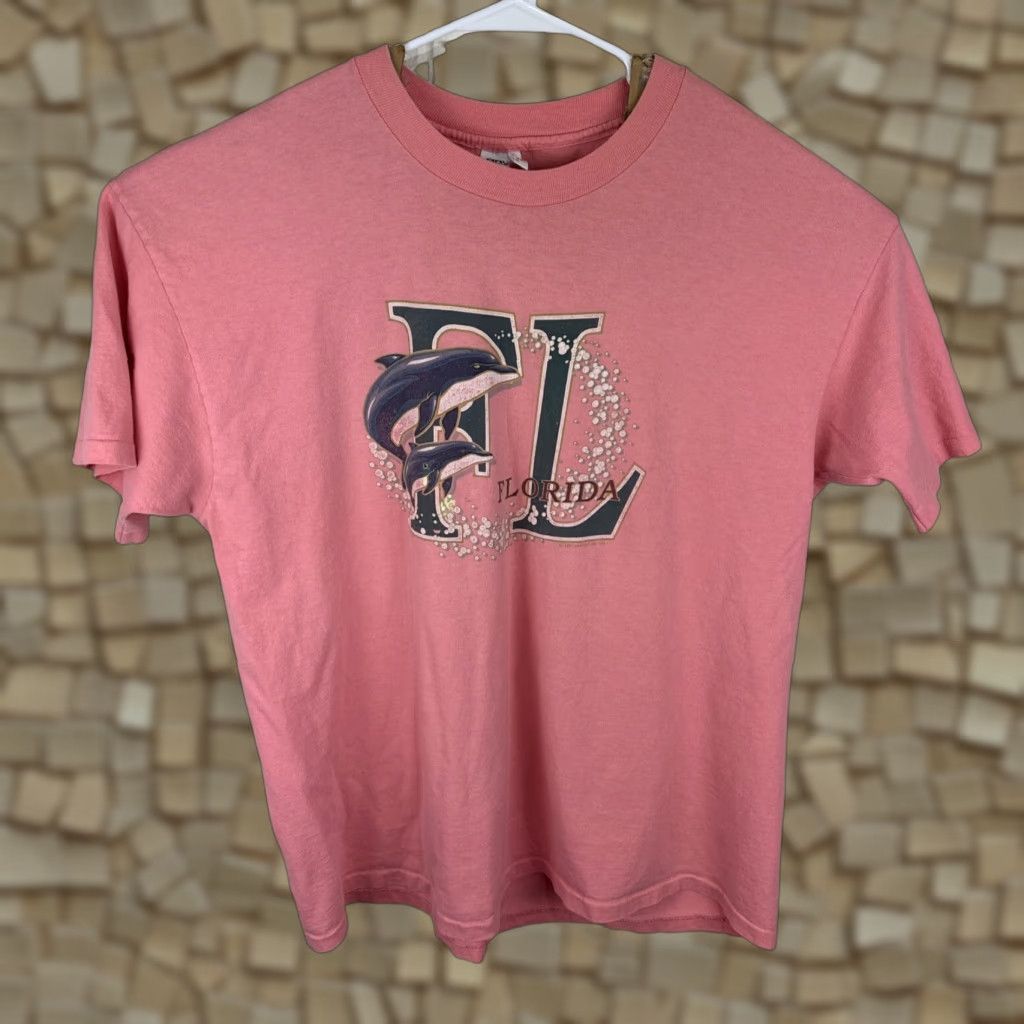Anvil VINTAGE Florida Destination Anvil T-Shirt 2XL Pink Orca Sea World 90s Grunge Hipster Hippie Men’s Women’s Size US XXL / EU 58 / 5 - 1 Thumbnail