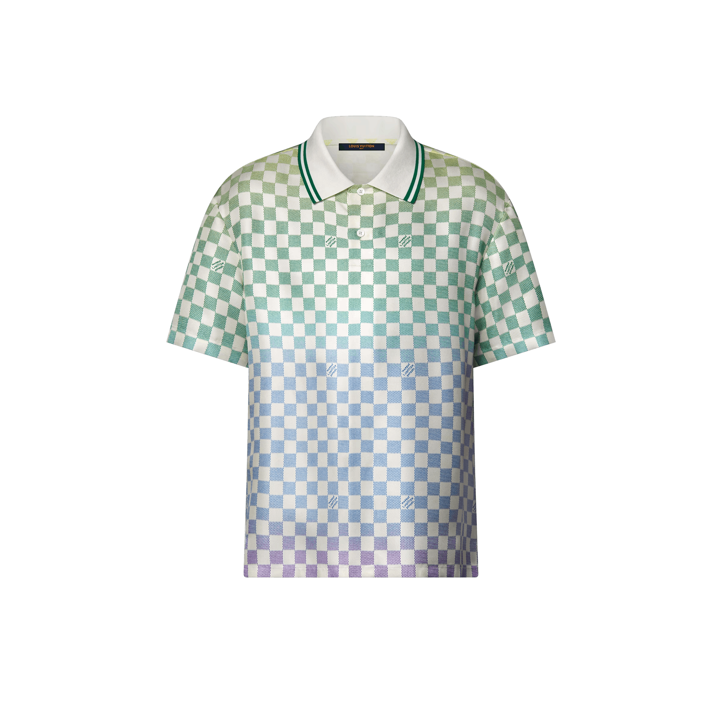 Louis Vuitton Damier Gradient Printed Silk Polo Shirt Size US S / EU 44-46 / 1 - 1 Thumbnail