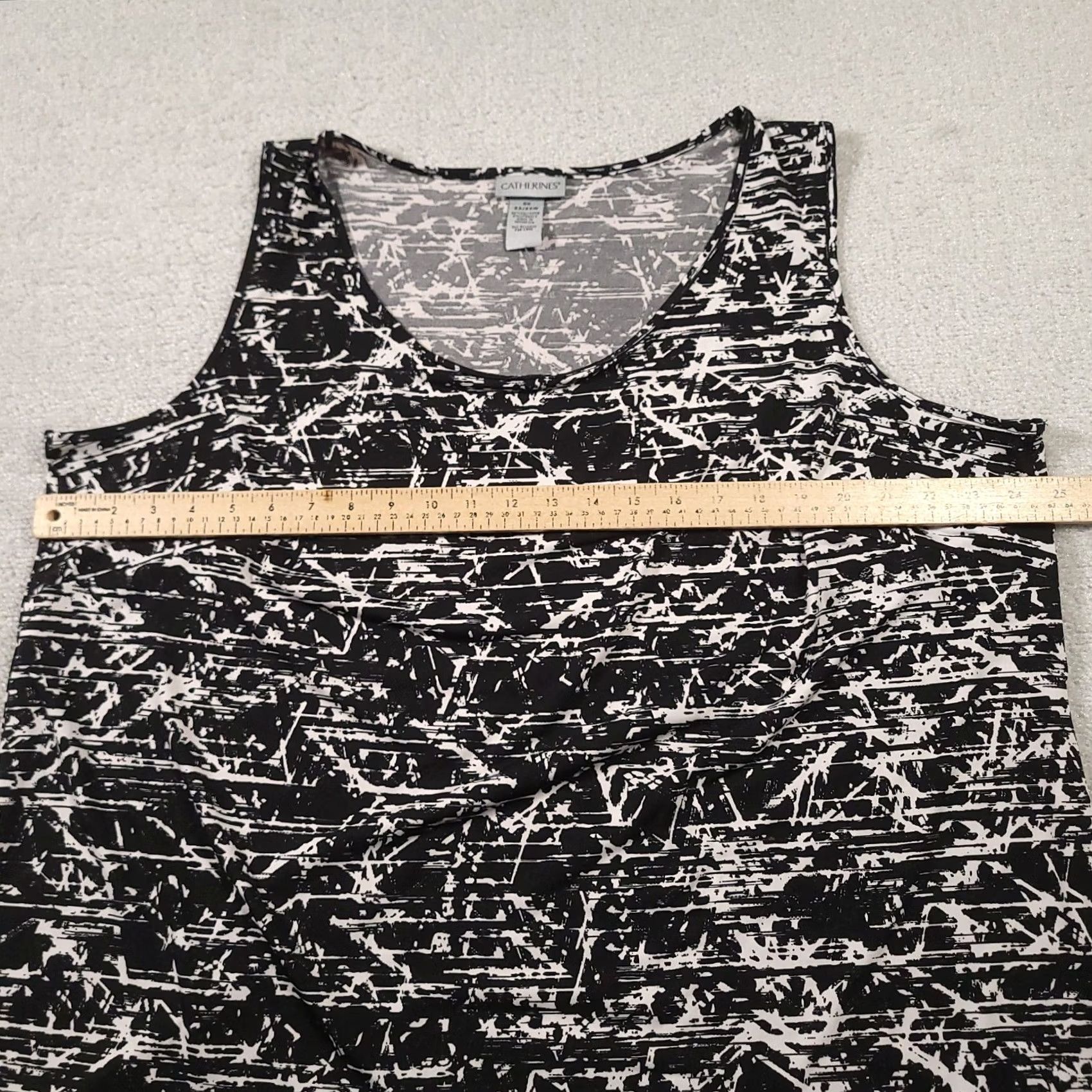 Vintage Catherines Womens Tank Top Blouse Black White Sleeveless Scoop Neck Size 2X Plus Size XXL / US 16-18 / IT 52-54 - 3 Thumbnail