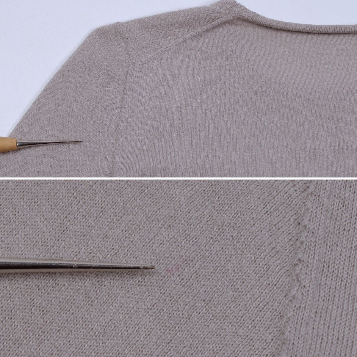 Designer × Loro Piana LORO PIANA 100% Cashmere Logo Metal Beige Sweater Jumper Size M / US 6-8 / IT 42-44 - 24 Thumbnail