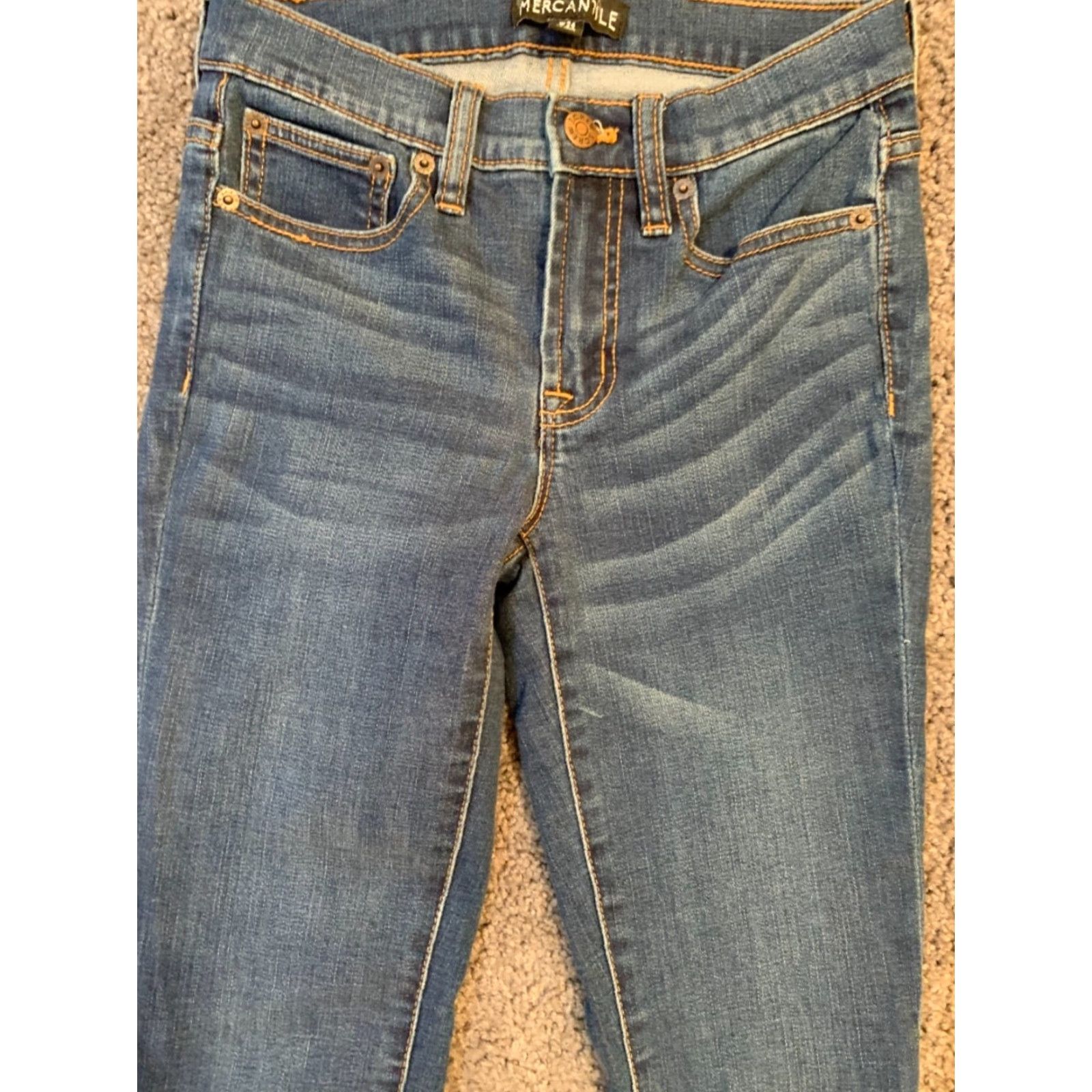 J.Crew J.CREW Mercantile Womens Pants Skinny Blue 24 Solid Zipper Stretch Inseam 26 Dress/Business Casual Formal Wedding Size 42" / US 20 - 2 Thumbnail