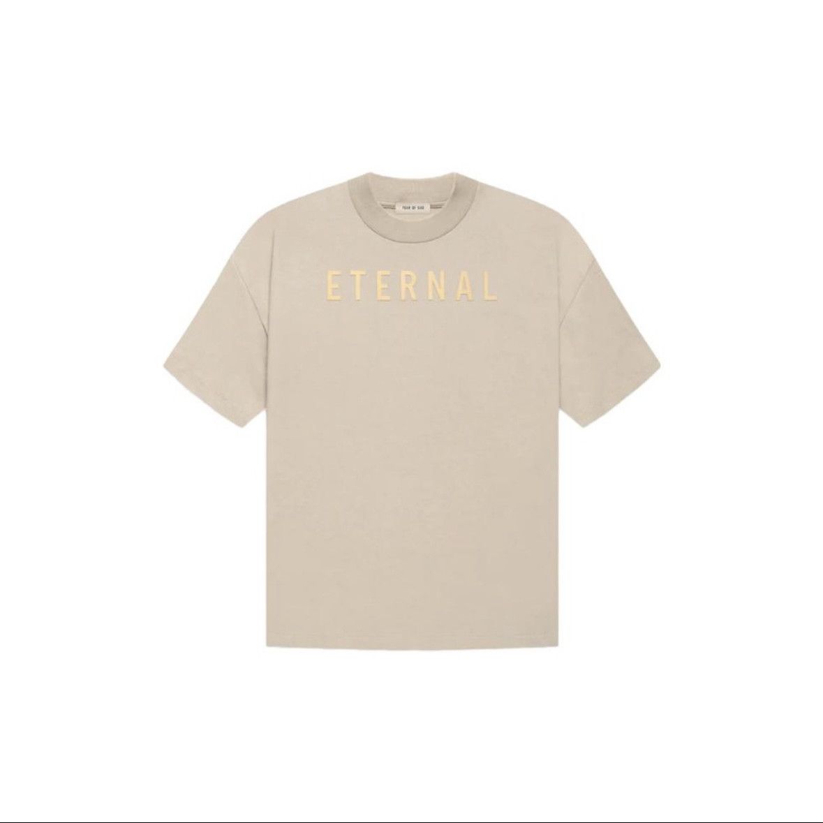 image of Fear Of God Eternal Collection Logo-Flocked Tee T-Shirt in Beige, Men's (Size XL)
