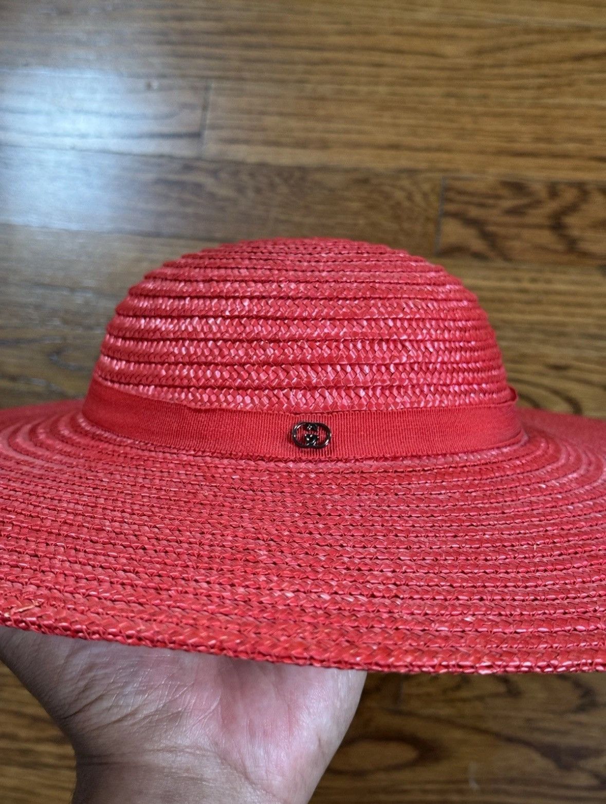 Gucci Vintage 90s Gucci Straw Hat Red Womens Size M Made In Italy Size ONE SIZE - 3 Thumbnail