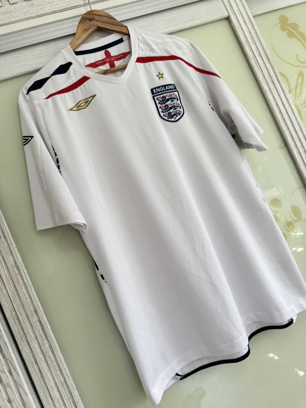 Umbro × Vintage England 2008-2009 Home Soccer Jersey Football Kit Shirt Size US XL / EU 56 / 4 - 4 Thumbnail