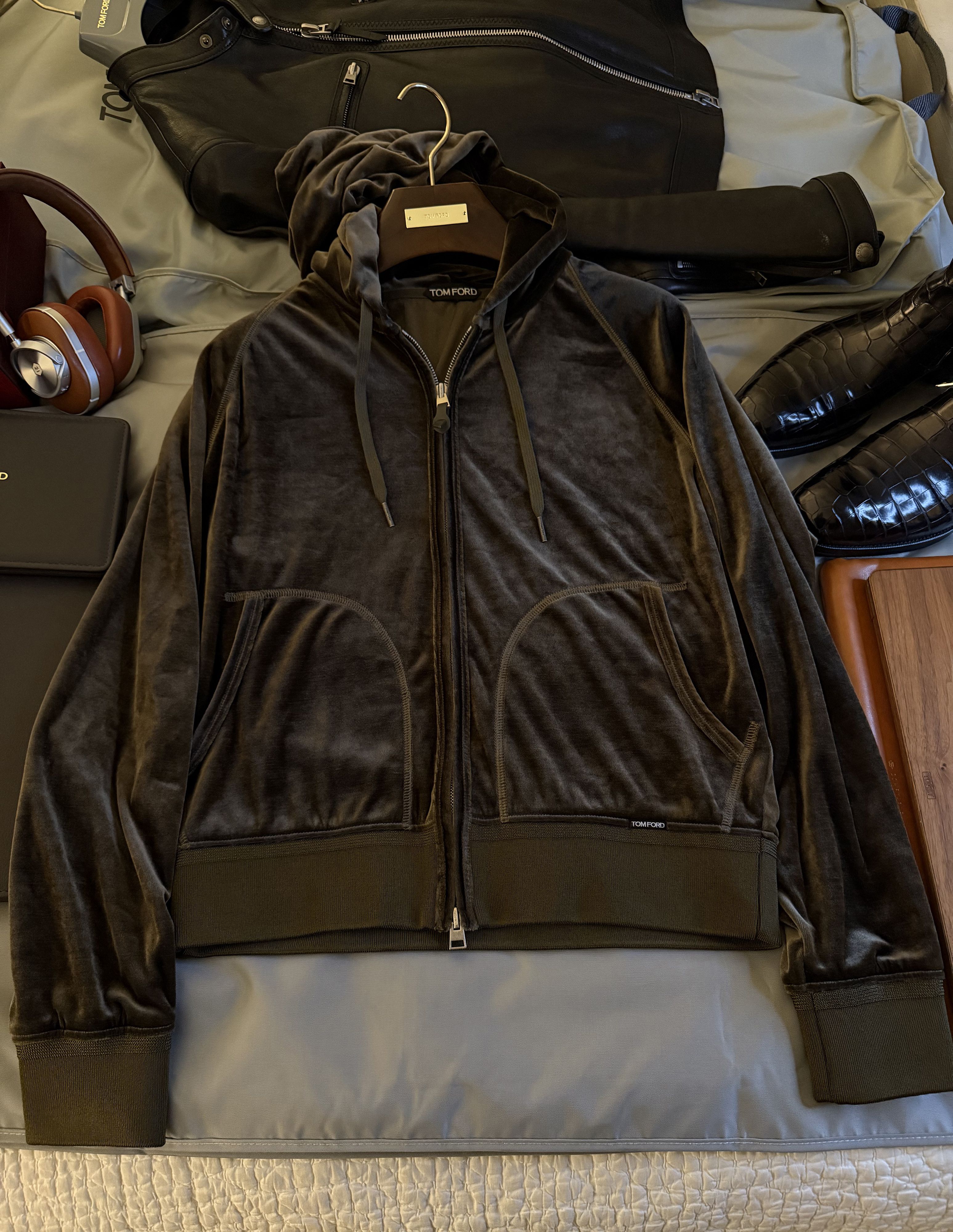 Tom Ford Best Dressed $1,850 w/Tax Velour Luxury Double Zip Hoodie Size US M / EU 48-50 / 2 - 14 Thumbnail