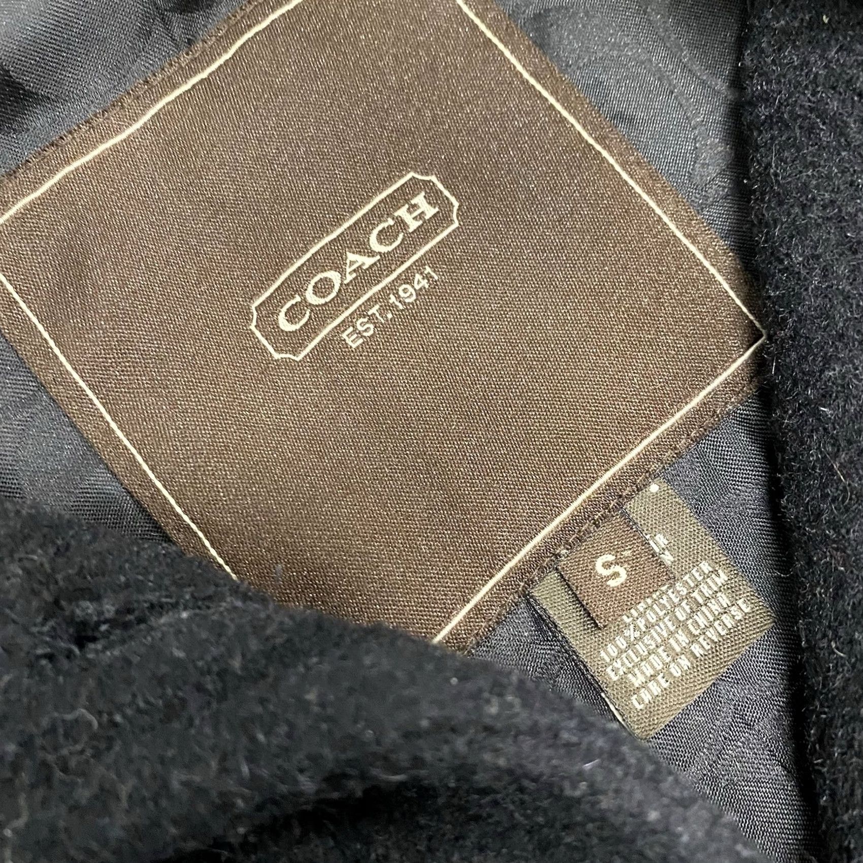 Coach Coach Womens Coat Jacket Wool Button Up Trench Black S Wool Blend Button Front Lined Pockets Regular Size: S Womens Size S / US 4 / IT 40 - 3 Thumbnail