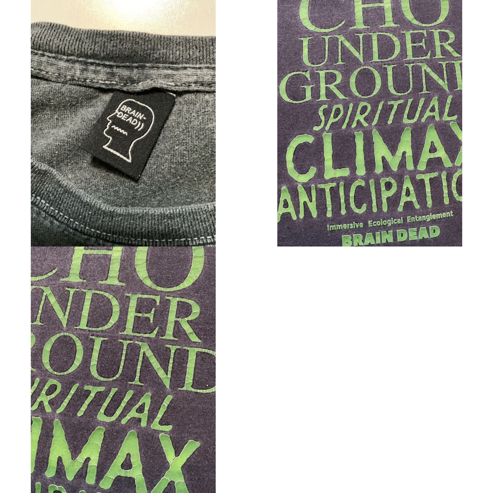 Brain Dead VINTAGE Brain Dead Media Works Psycho Underground Spiritual Climax S/S Crew T-Shirt Sz.M Mens Gray Medium Crew Neck Shirt Size US M / EU 48-50 / 2 - 8 Thumbnail