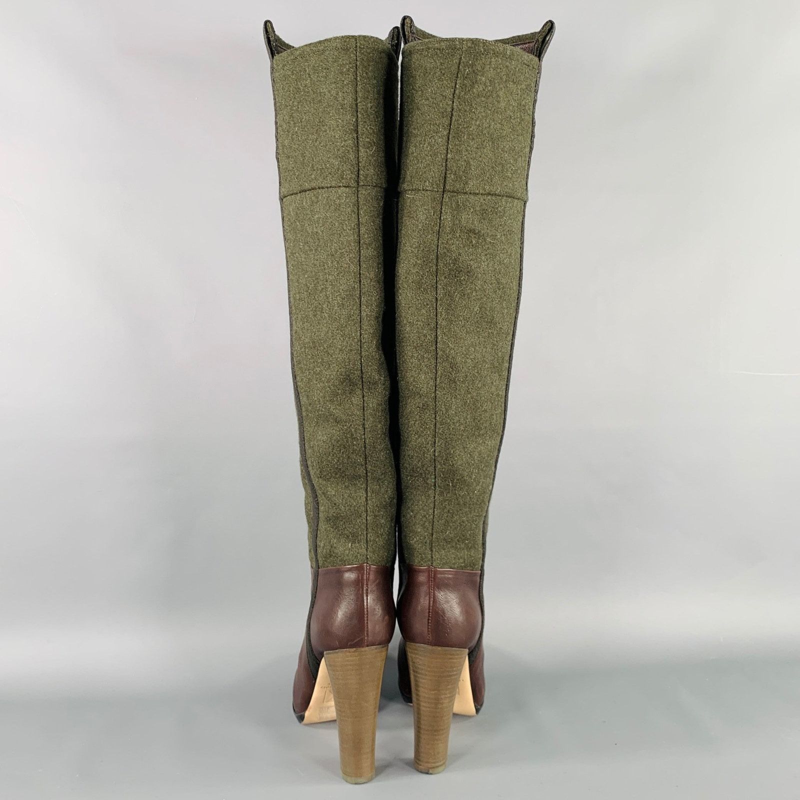 Other REED KRAKOFF Size 6.5 Brown Dark Green Leather Pull On Boots Size US 6.5 / IT 36.5 - 3 Thumbnail