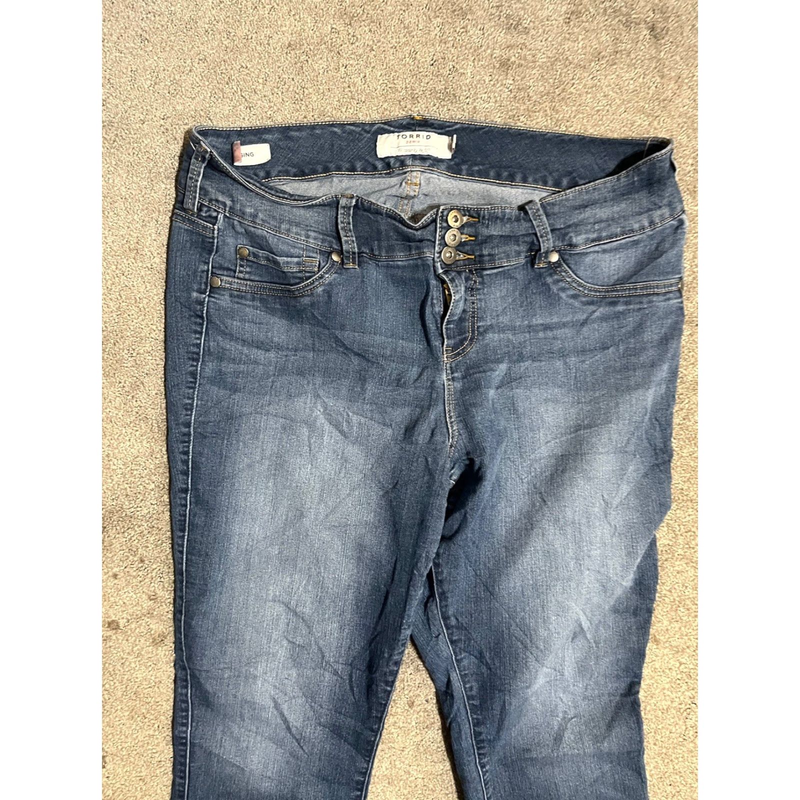 Torrid Torrid Jeans Women’s 18S High Rise Blue Stretch 5-Pocket Denim Skinny City Hipster Rock Plus Size Type: Jeans (Adult) Womens Size 40" / US 18 - 2 Thumbnail