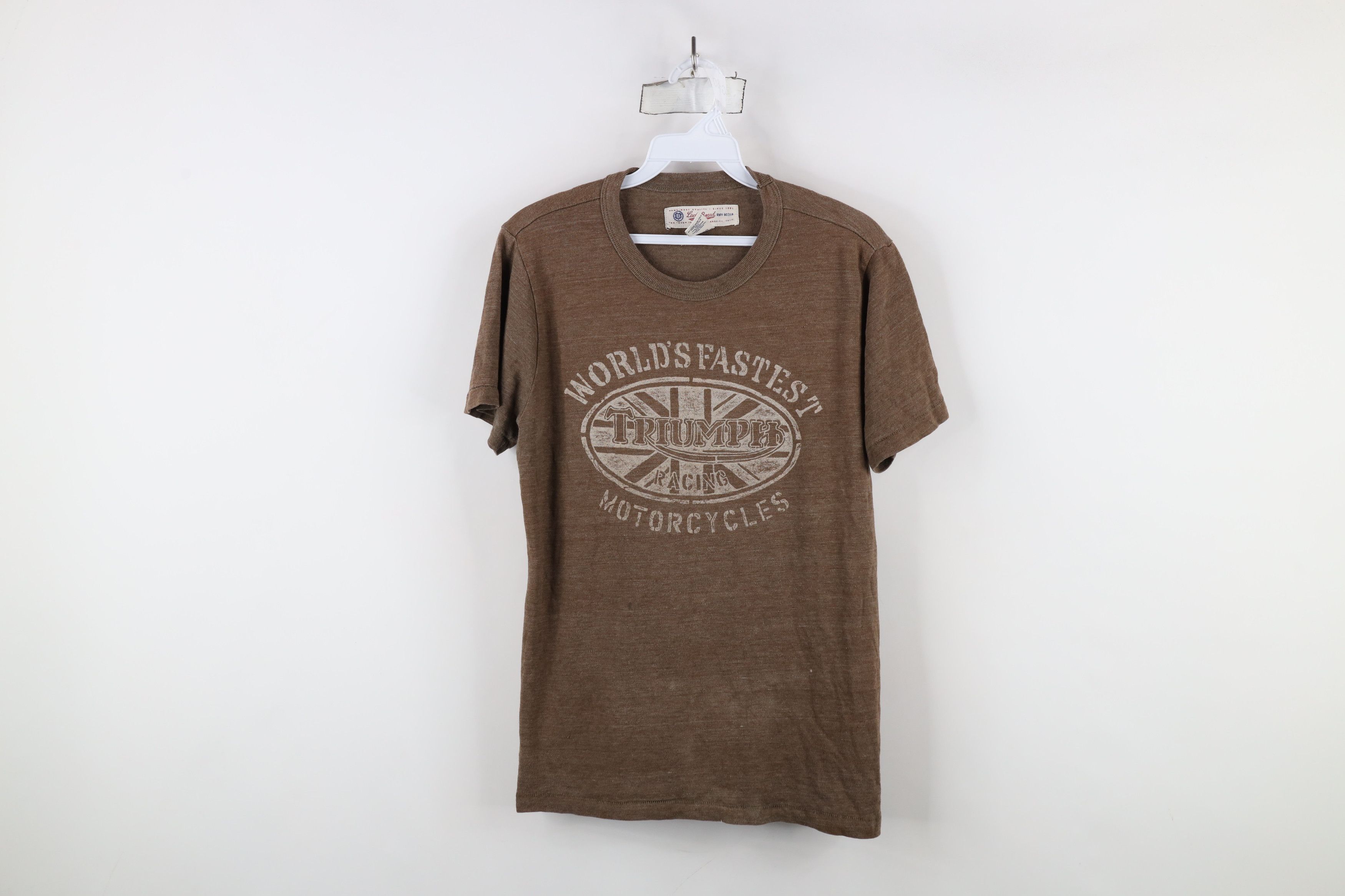 Lucky Brand × Vintage Vintage Lucky Brand x Triumph Motorcycles Thin T-Shirt Brown Size US S / EU 44-46 / 1 - 1 Thumbnail
