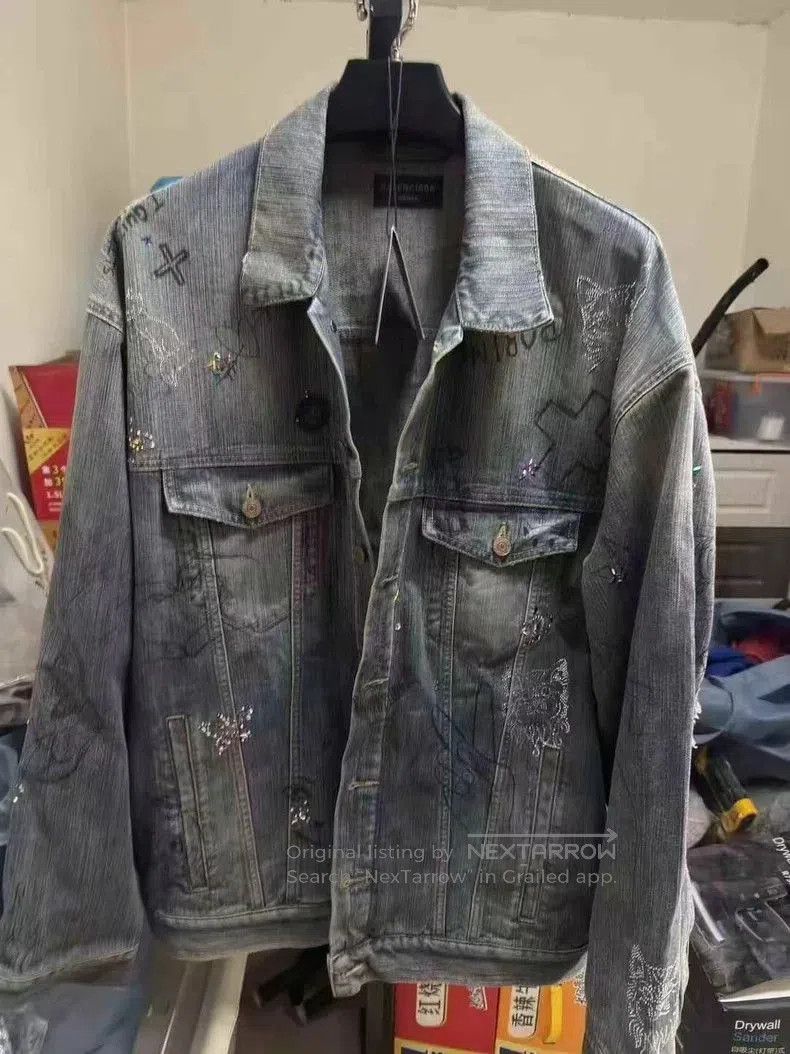 Balenciaga Balenciaga Washed Blue Denim Jacket. Size US XXL / EU 58 / 5 - 2 Thumbnail