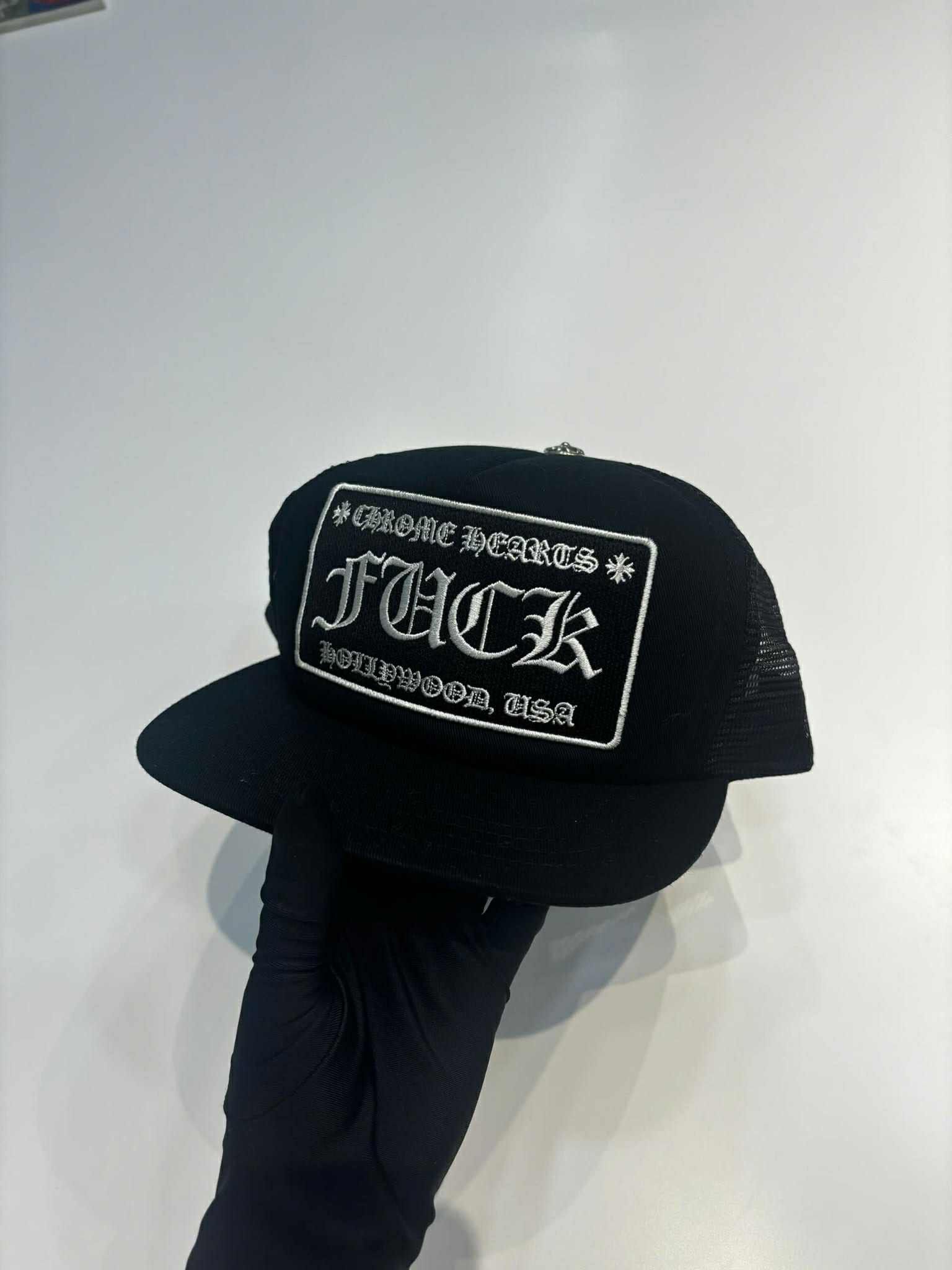 Chrome Hearts Chrome Hearts FUCK Hollywood Trucket hat Size ONE SIZE - 10 Thumbnail