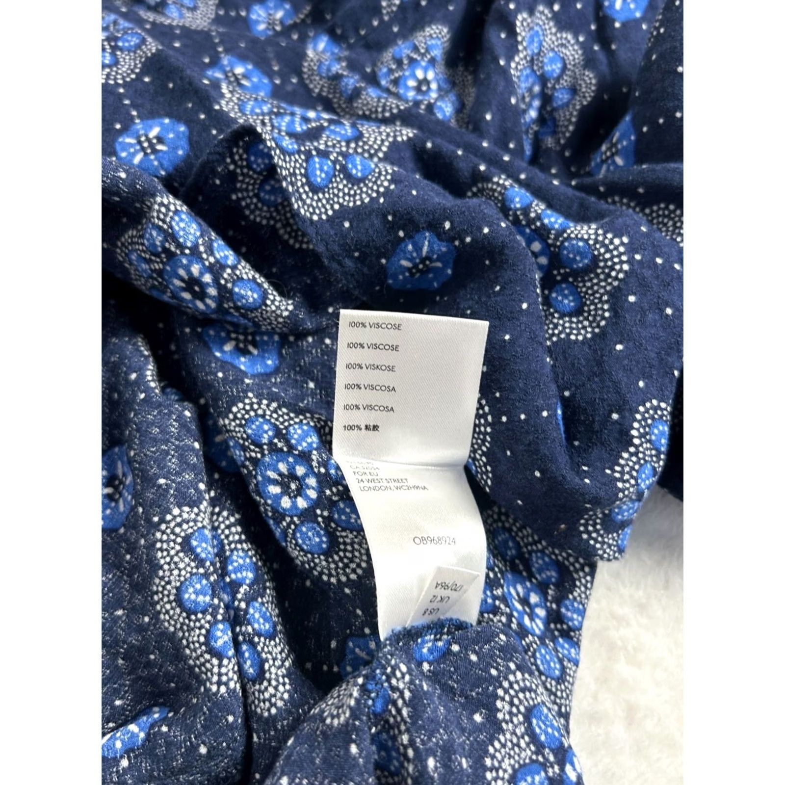 Vintage Maeve Anthropologie Boswell Blouse Blue Floral Long Sleeve V-Neck Pullover Women’s Size 8 Casual Shirt Size M / US 6-8 / IT 42-44 - 6 Thumbnail