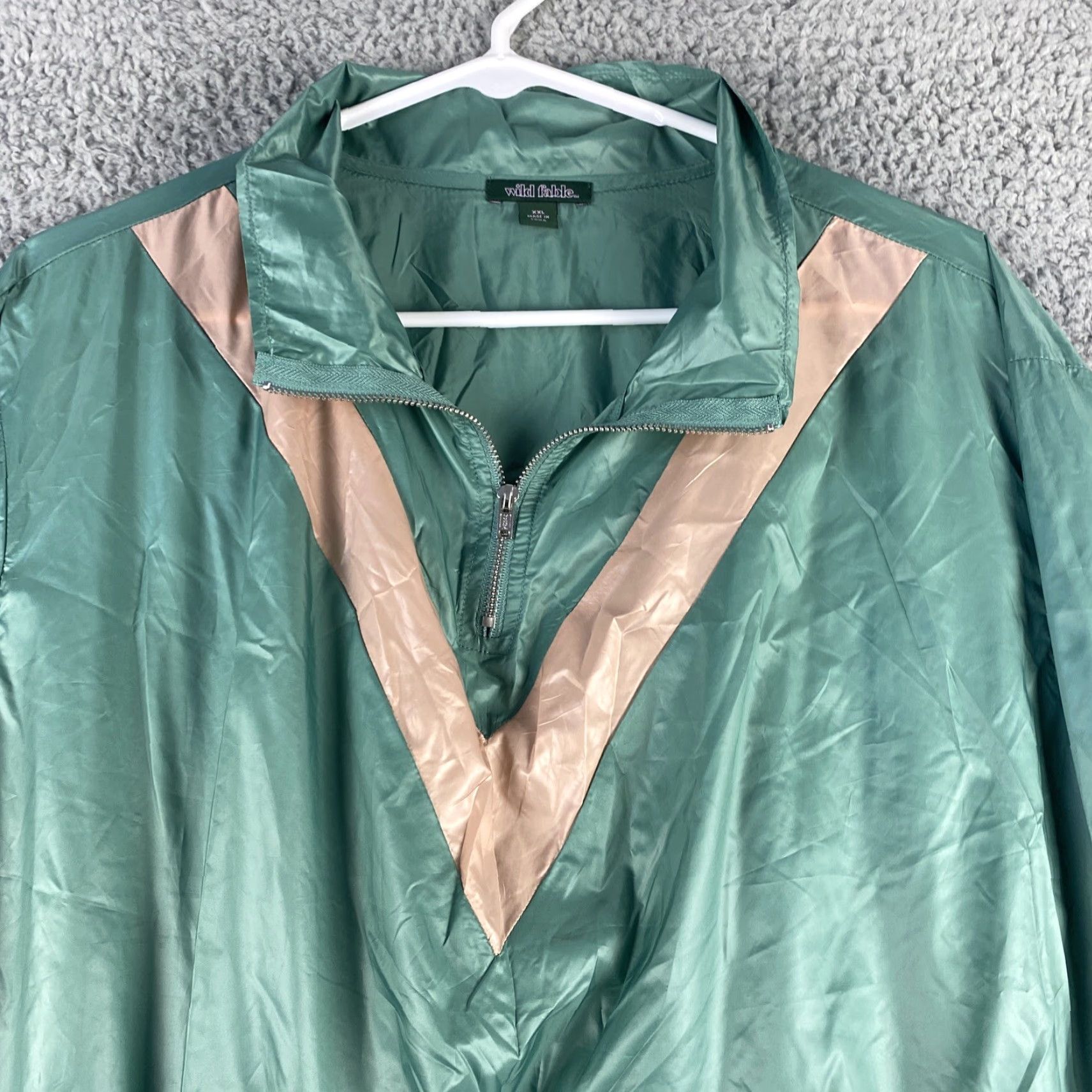 Vintage Wild Fable Windbreaker Jacket Womens XXL Green 1/4 Zip NWOT 47-5 Size XXL / US 16-18 / IT 52-54 - 2 Thumbnail
