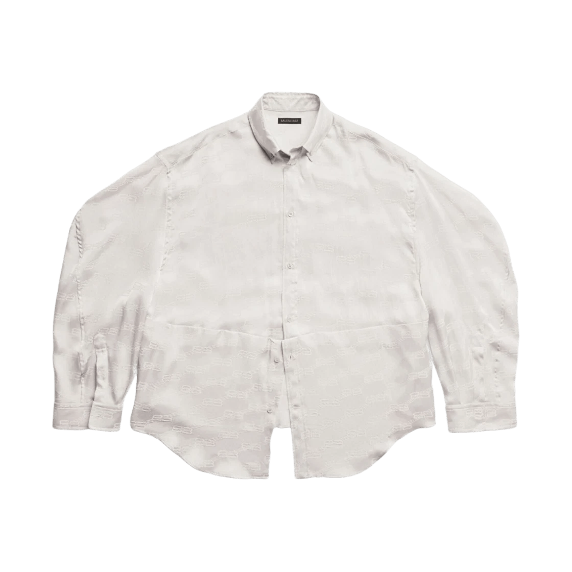 Balenciaga o1tr1nto0825 BB Monogram Twisted Sleeve Shirt in Grey Size XS / US 0-2 / IT 36-38 - 1 Thumbnail