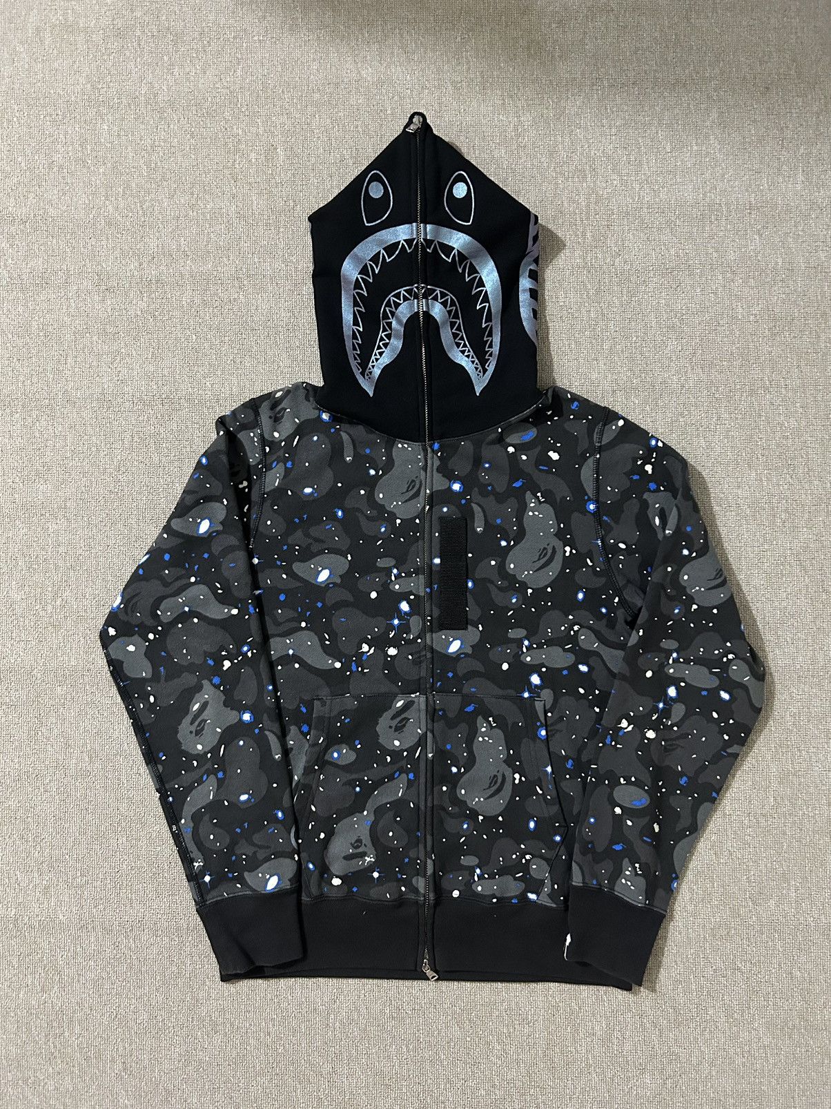 Bape Space Camo Shark Full Zip Hoodie | Grailed