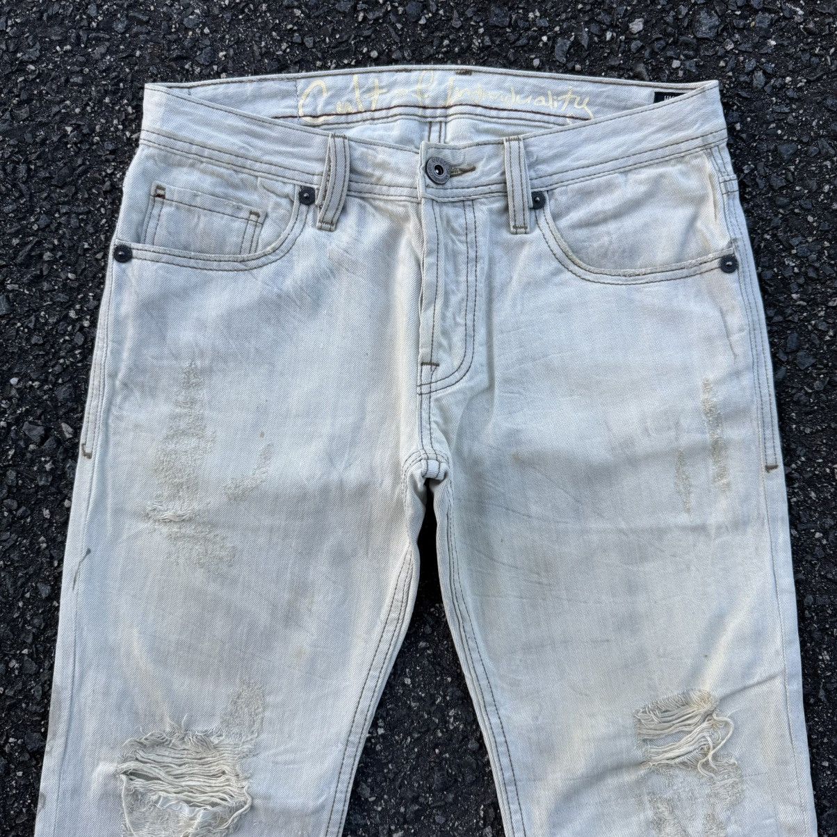 Cult Of Individuality VTG FLARE CULT OF INDUALITY WHITE YELLO JEAN DENIM PANTS Size US 33 - 4 Thumbnail