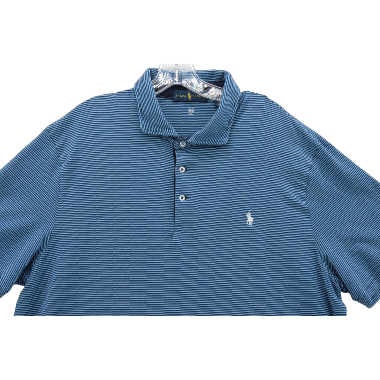 Ralph Lauren Polo Ralph Lauren Pro Fit Polo Shirt Mens Blue Striped Wicking Performance Golf Size US XXL / EU 58 / 5 - 1 Thumbnail